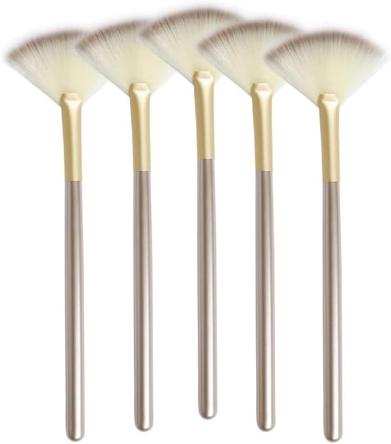 5 Pack Soft Facial Fan Brushes, Face Mask Brush & Face Mask Applicator, Multi-Use Face Brush for Mask Makeup, Pore Brush & Makeup Brushes Suitable for Facial Masques, Glycolic Peel, Daily Skincare
