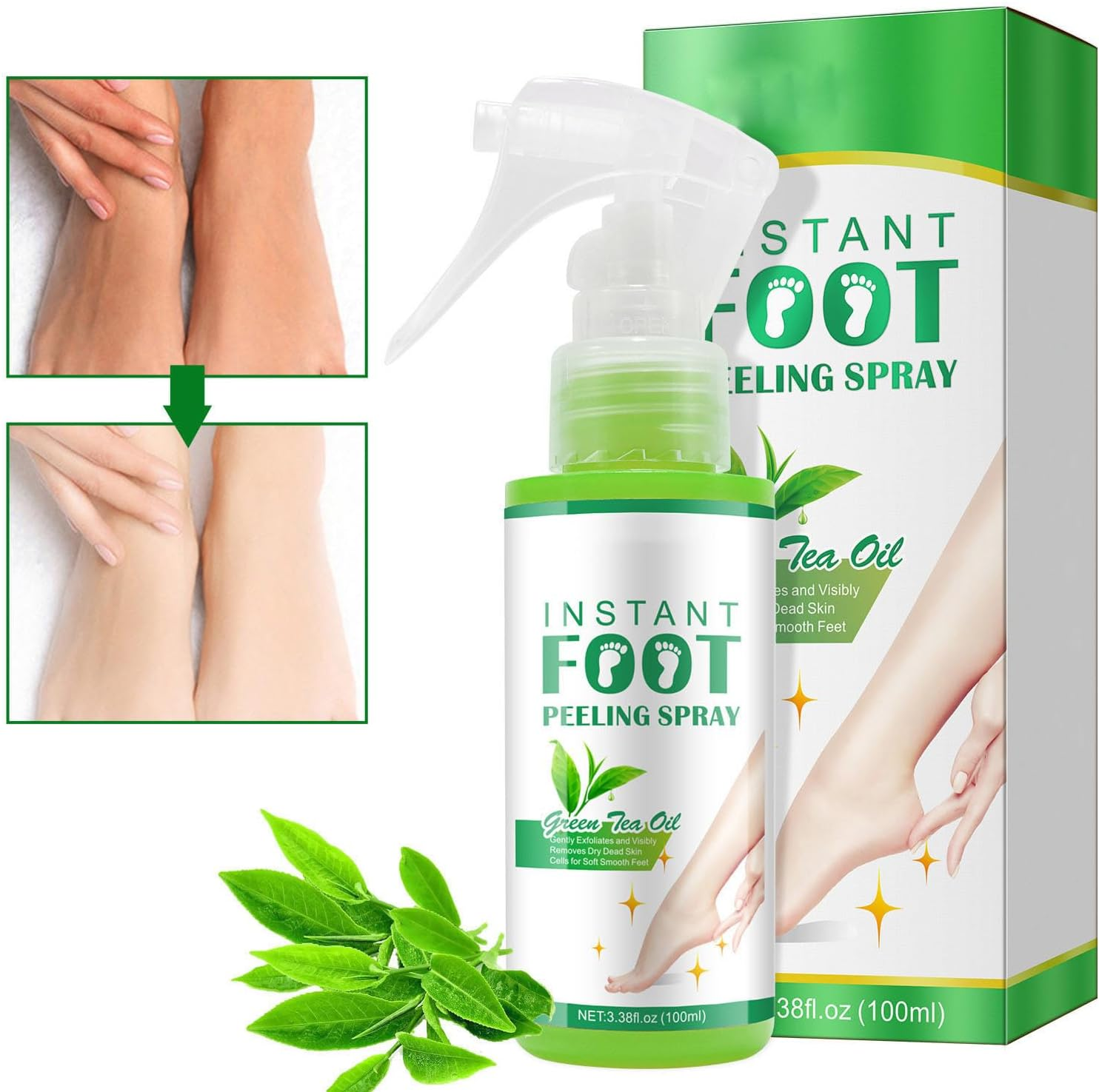Foot Peel Spray | 100Ml Foot Peeling Spray for Most Skin Types,Pedicure Dead Skin Exfoliator for Cracked Rough Heels, Dry Toe Skin image number 2
