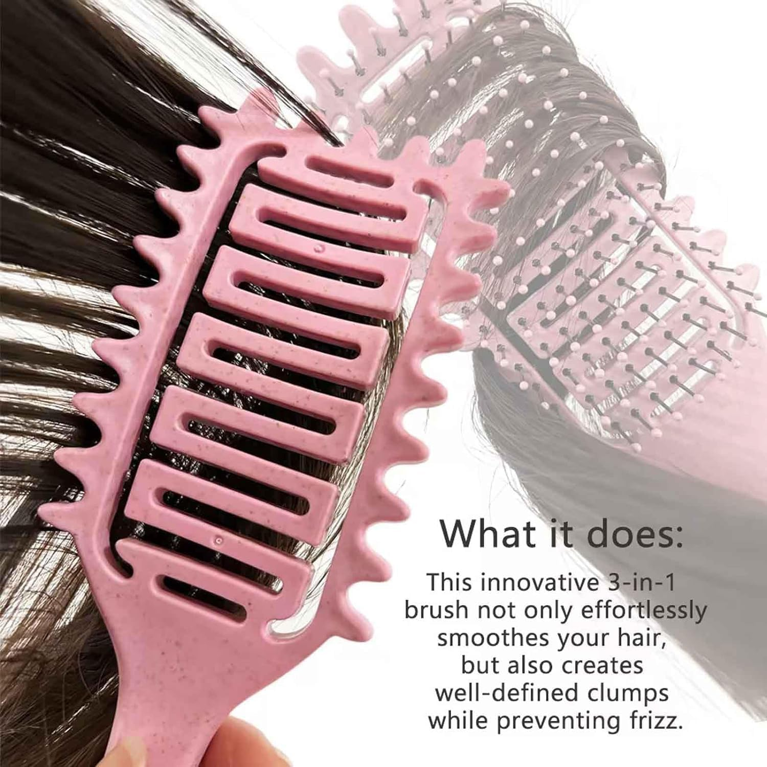 Curl Defining Brush, 2024 New Vented Hair Brush, Curly Hair Brush, Define Styling Brush for Curly Hair, Shaping & Defining Curls for Women (Pink) image number 6