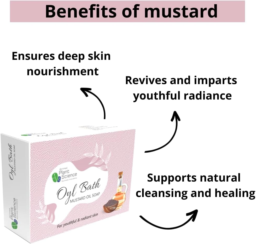 Atrimed Plant Science Oyl Bath Mustard Oil Soap | for Youthful & Radiant Skin 75G | Pack of 3