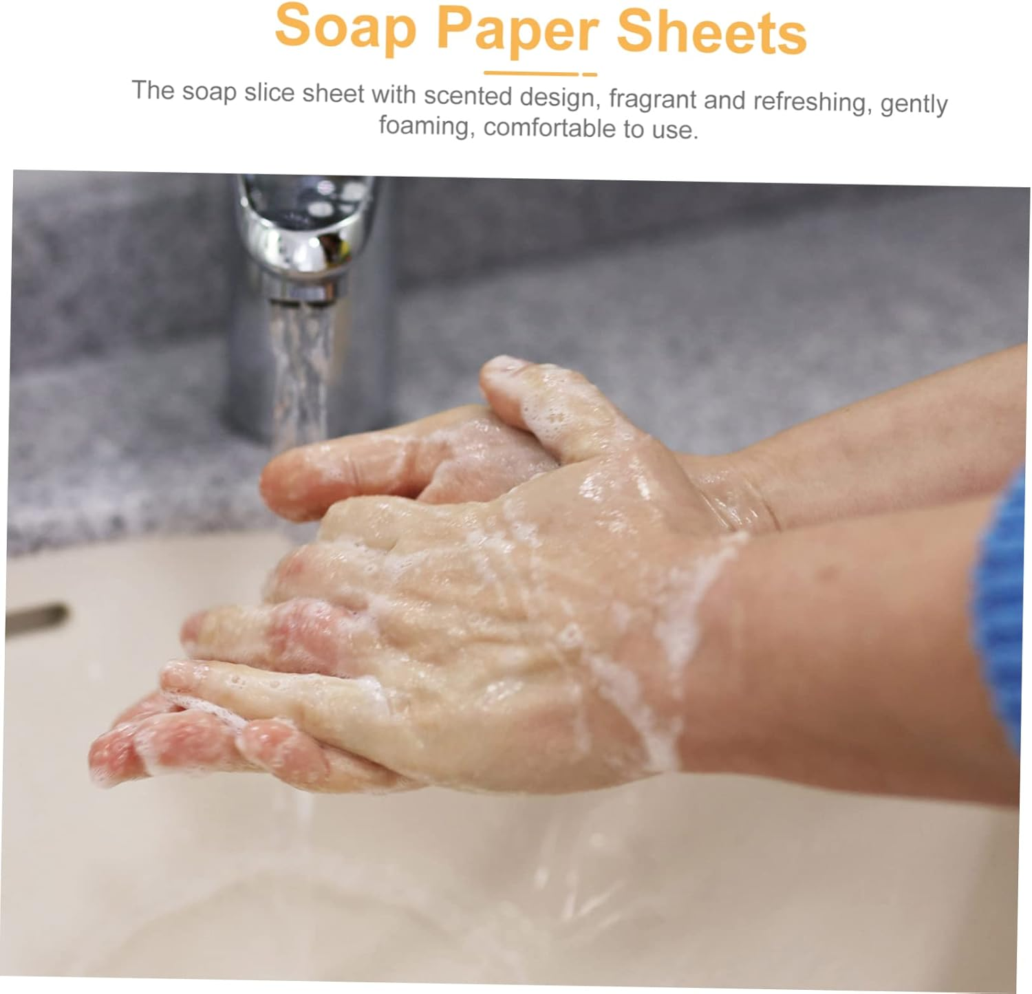 Kisangel Soap Flakes Travel Soap Travel Hand Soap Hand Cleaning Soap Portable Scented Soap Paper Hand Wash Soap Foam Hand Soap Travel Hand Foam Soap Plastic Pink - Yellow image number 2