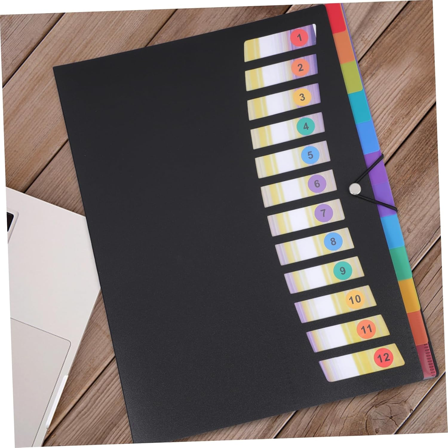 CAXUSD File Organiser Expanding Document Folder Rope Button Seal Large Capacity Pocket Folder for Travel Office School image number 5