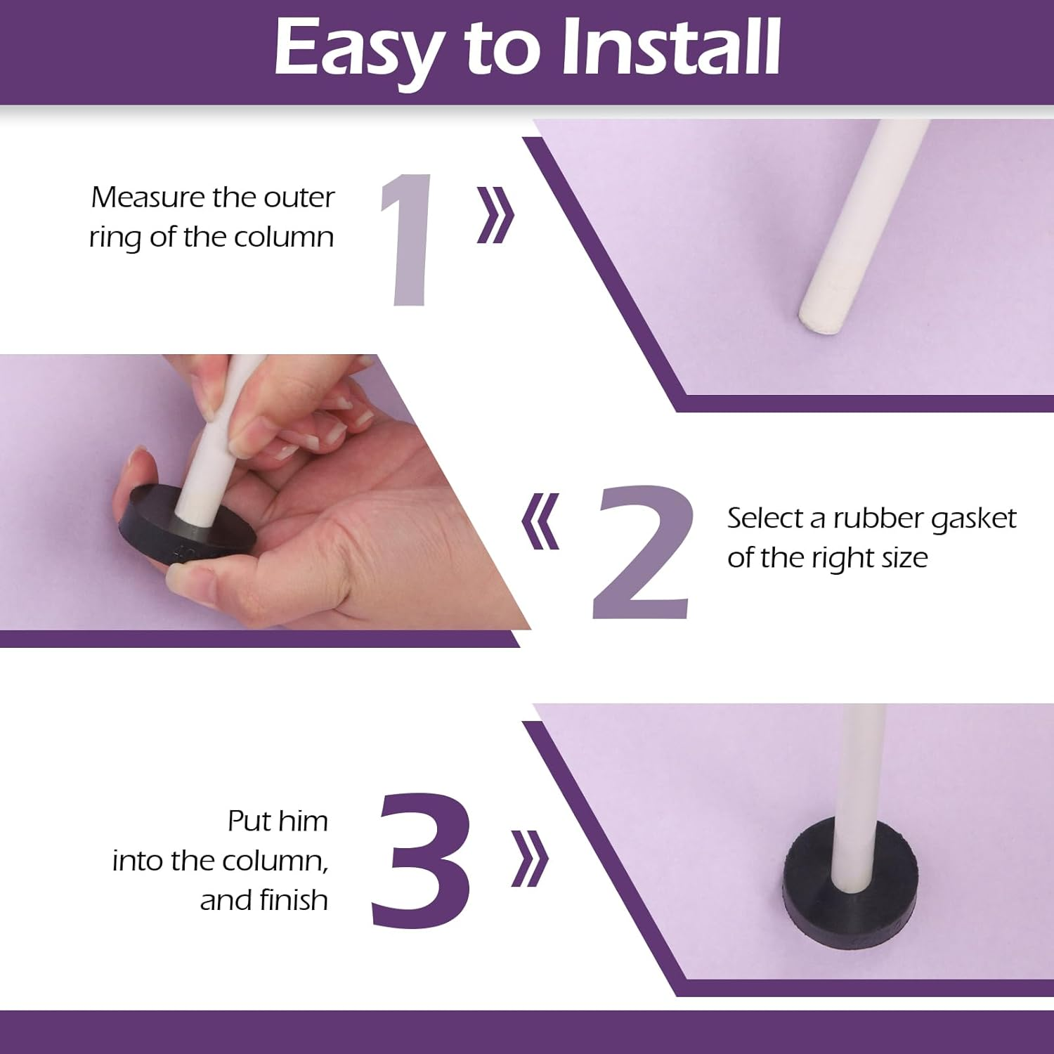 Swpeet 40Pcs 8 Sizes round Rubber Spacer Assortment Kit, 6/7/8/10/15/20Mm anti Vibration Black Rubber Washers Kit, Neoprene Spacer Multi Purpose Thick Rubber Grommets for Home and Car Accessories image number 6