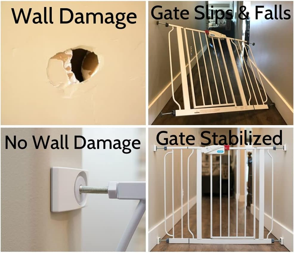 4 Pcs Safety Baby Gate Wall Protector Stair Gate Extension Wall Saver for Baby, Pet, Stair, Door, Wall Surface Safety image number 2
