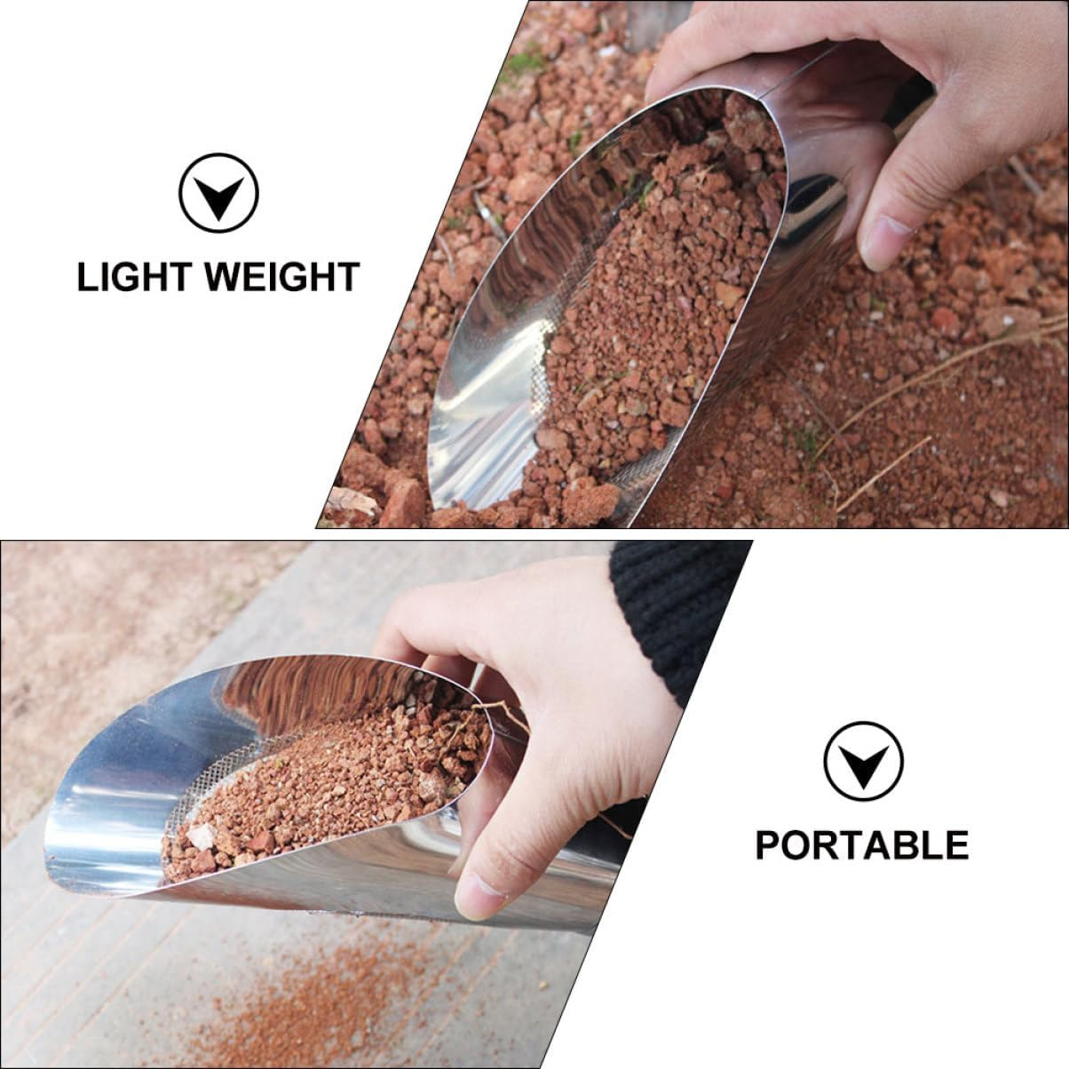 Outanaya 2Pcs Soil Aerator Tool Portable Garden Shovel Cup Small Bonsai Planting Scoop for Gardening Supplies image number 4