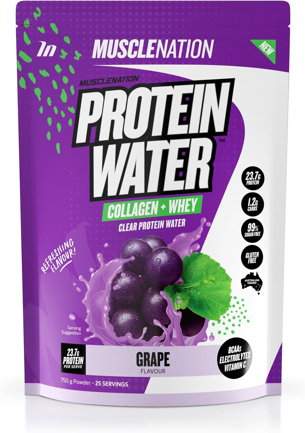 Muscle Nation Grape Protein Water 750G (25 Serves)