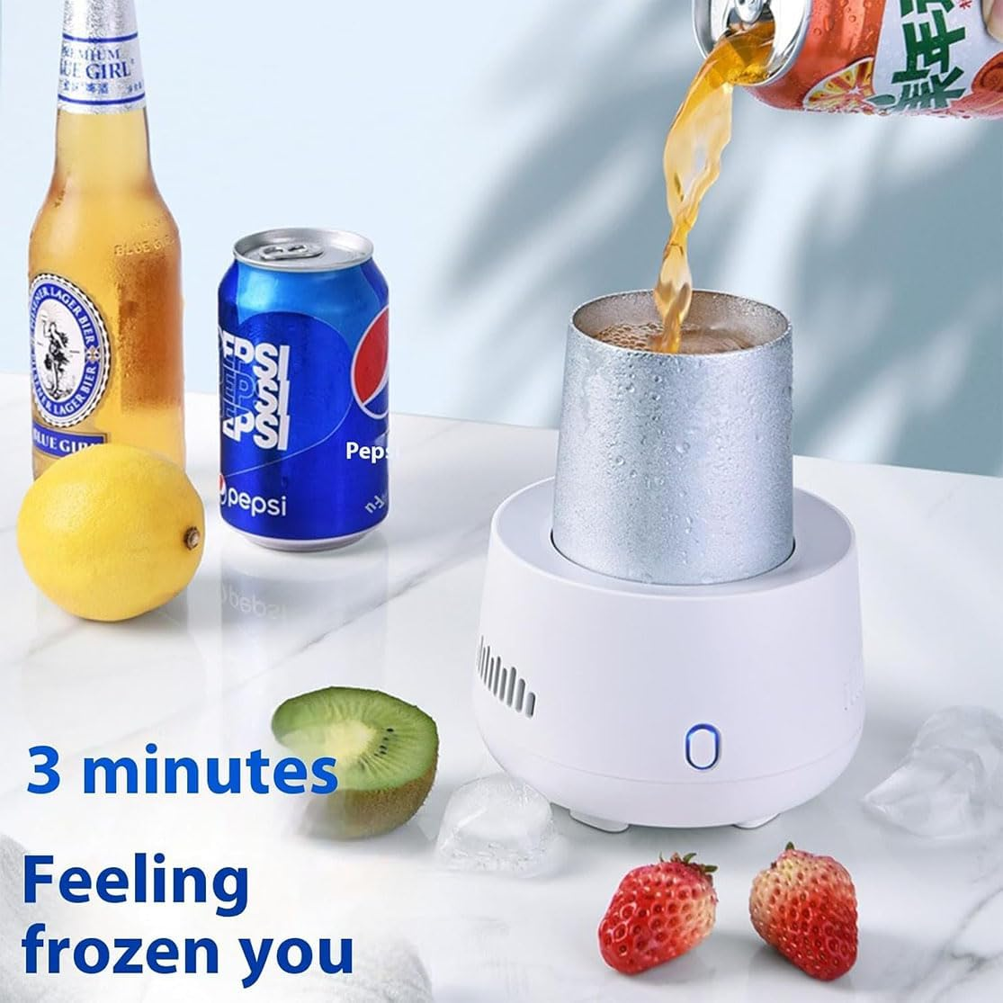 Smart Cold Beverage Machine, Instant Cooling Cup, Fast Cooling Cup, Mini Ice Maker Machine Electric Cooling Mug Smart Beverage Cooler Cup Mini Drink Chiller for Beer, Beverage, Can, Ice Cream, Coffee image number 1