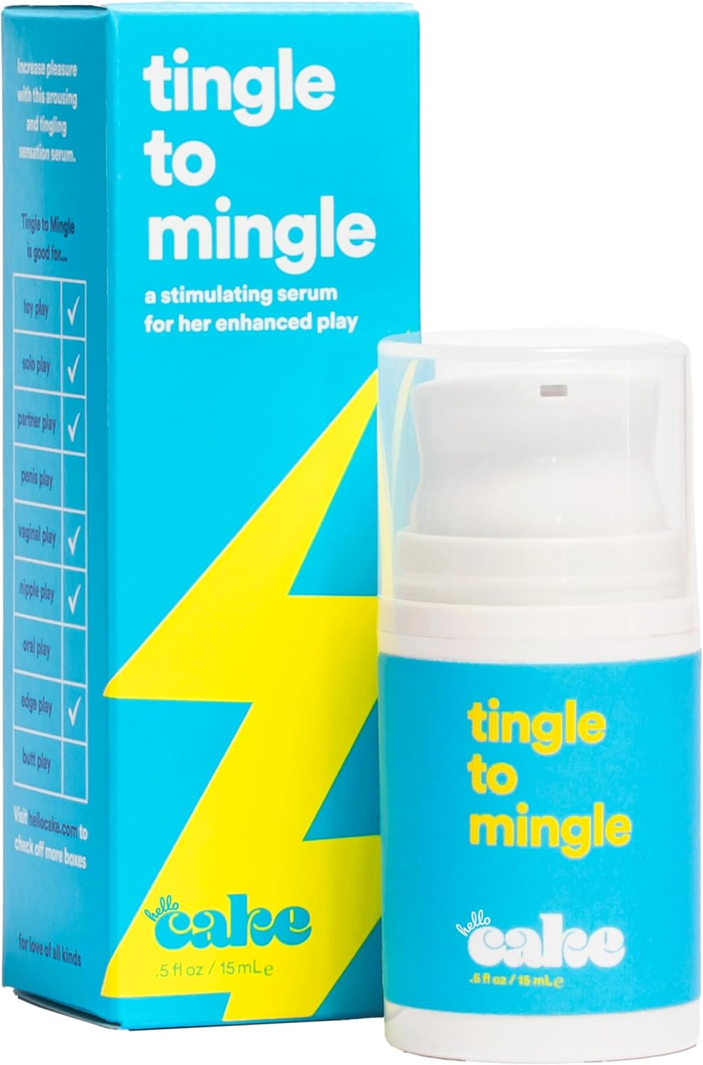 Hello Cake Tingle to Mingle, Tingling Arousal Serum for Her, Sexual Enhancers Made with Natural Extracts, Stimulating Sexual Enhancement for Vaginal Pleasure (0.5 Fl. Oz.).
