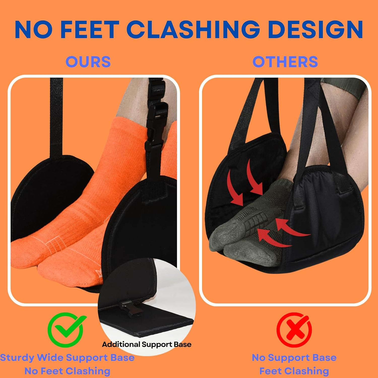 Airplane Foot Rest - 2 in 1 Travel Essentials, Portable Foot Hammock for Long Flights, Footrest to Relax Your Feet, No Clashing image number 4