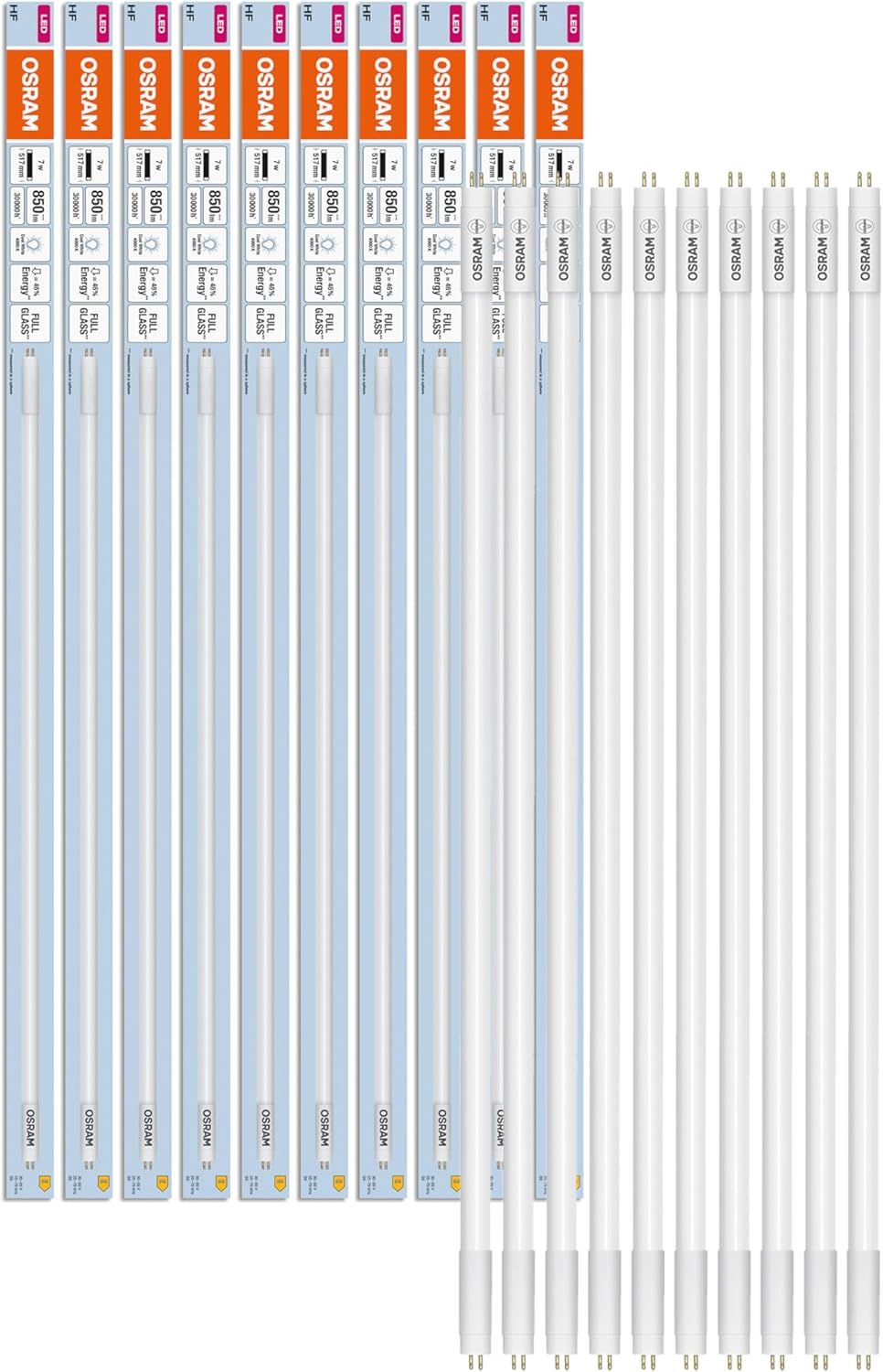 OSRAM LED TUBE T5 HF L8 SHORT 288Mm Linear LED Tube, 4W, 380Lm, 3000K, Warm White Light, LED Replacement for Classic T5 Fluorescent Tubes with G5 Socket, Long Life, Energy Saving, Pack of 10