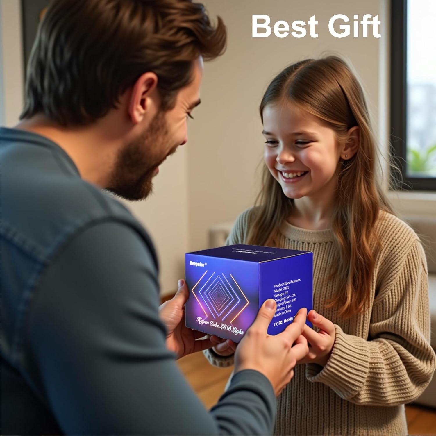 Hyper Cube LED Light LED Controller with Stand, Controller & Sound & App Reactive Table Lamp - Cool & Creative Multicolor Decorative Mirror Art Desk Night Light (Small 4Inchs) image number 5