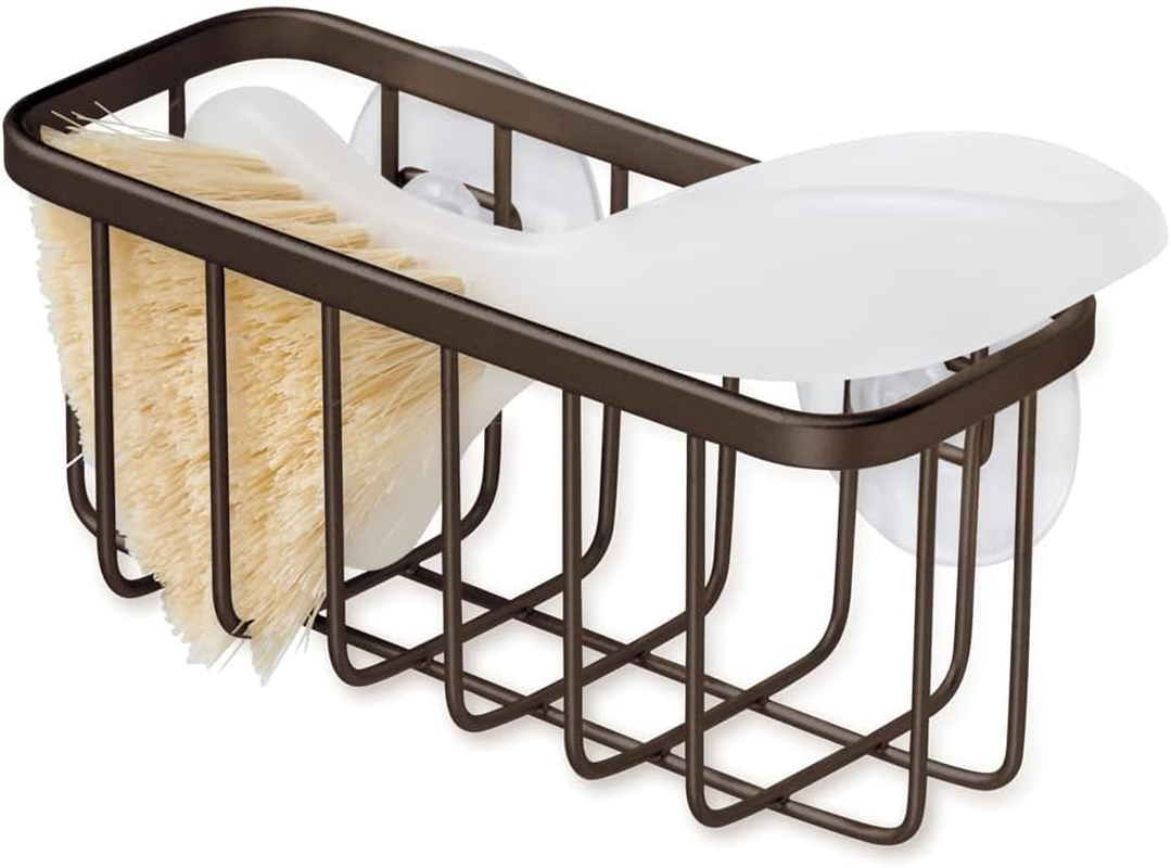 Interdesign Gia Kitchen Sink Suction Holder for Sponges, Scrubbers, Soap - Bronze image number 3