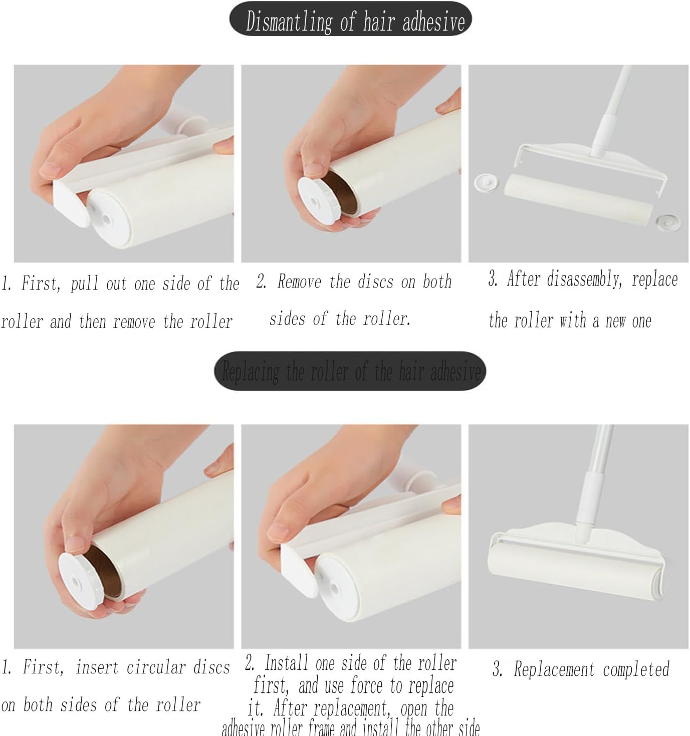 Long Handle Hair Removal Roller Brush, Sticky Large Lint Roller for Pet Hair Remover, Extendable Handle Sticky Mop, Extra Sticky Replacement for Floor Carpets, Sofa, Cars, Curtains, Clothes image number 3