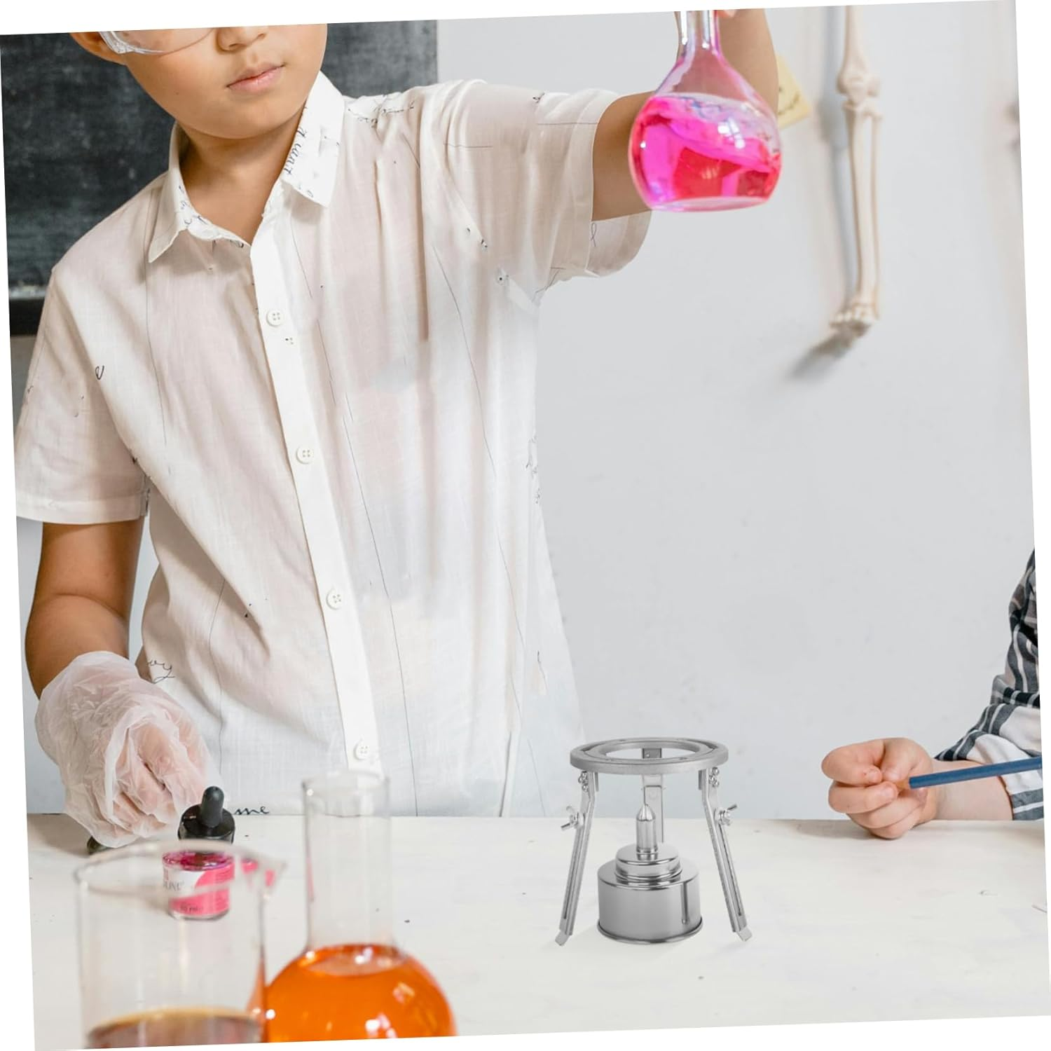 Adjustable Lab Tripod Holder Chemistry Heating Support Detachable Aluminum Stand Liftable Experimental Stand for School Industry