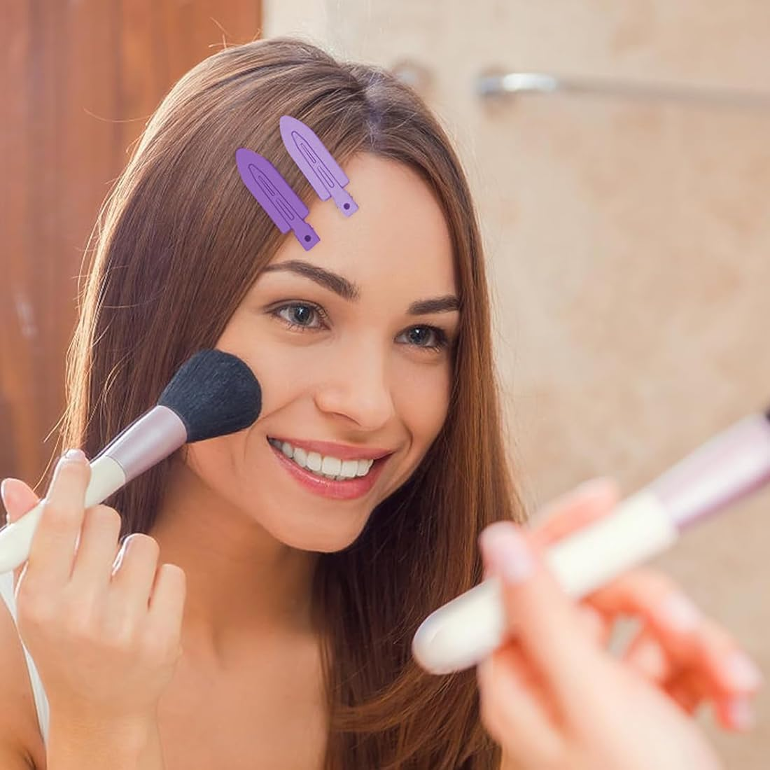 GGUFAY Gradient Hair Clip 9 Pieces Hair Clips Simple Y2K Headpiece with round Hair Accessories Gradient 3 Colors (Purple) image number 4