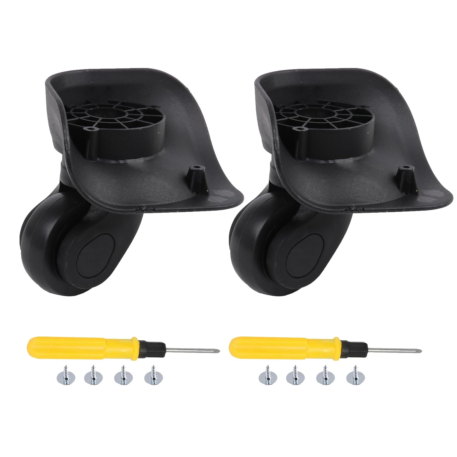 RDEXP 2Pieces 3.74" Luggage Wheel Replacement W041-2-L Right Black W/Screw for Loading image number 4