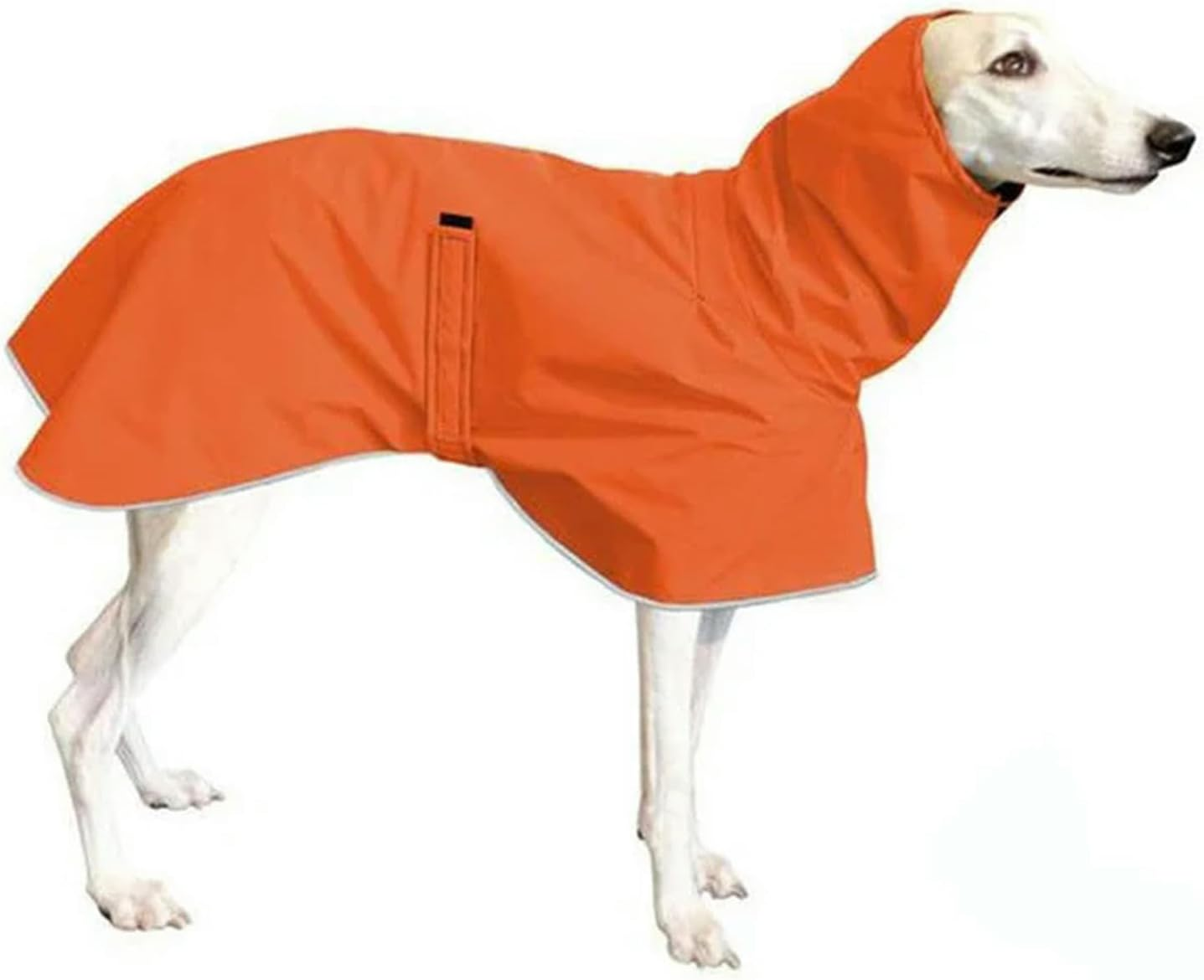 UOSIA Dog Warm Jacket Waterproof Whippet Coat Winter Adjustable Greyhound Clothes Cold Weather Warm Fleece Clothes Italian Greyhound Clothes for Medium Large Dogs（Orange,L）