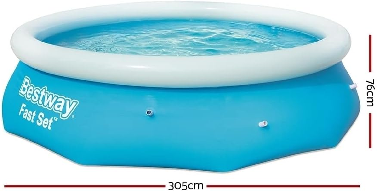 Bestway Swimming Pool 3800L Capacity 305X76Cm Blue above Ground Pools, Bathtub Splish Splash Outdoor with Soft Floor, Fast Set Family Garden Backyard Play image number 5