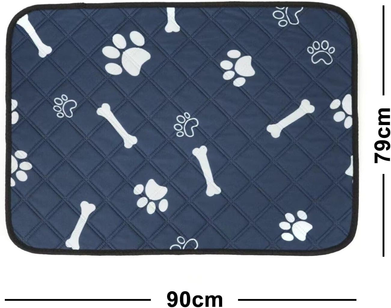 2-Pack 90 X 79Cm Super Absorbent Washable Pee Pad for Dogs, Leak-Proof, Non-Slip, Reusable Puppy Potty Training Pad for Couch, Crate, Bed, Blue-Bone image number 2