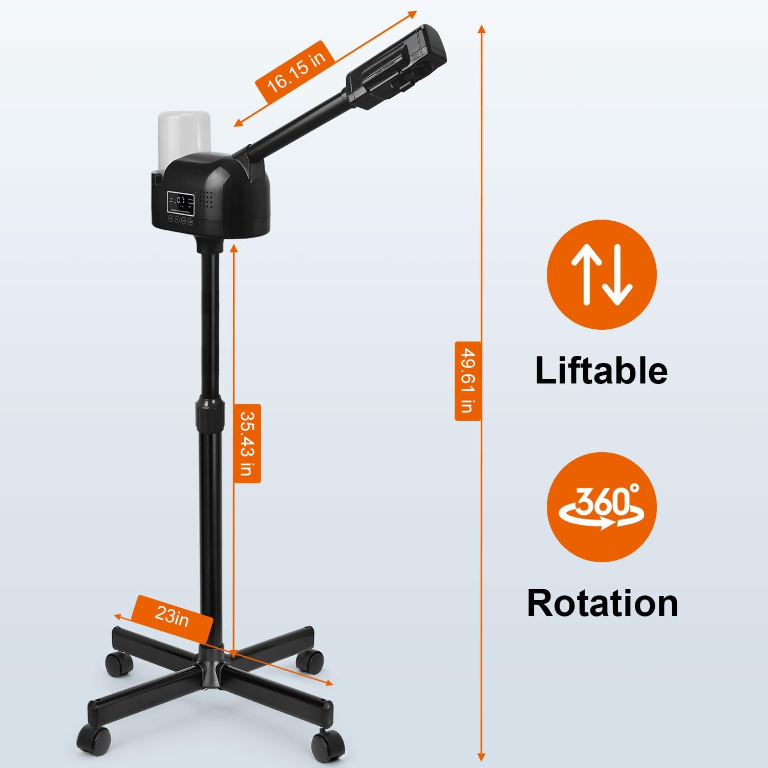 Professional Facial Steamer, Black Facial Steamer Upgrade PTC Heating, Esthetician Steamer Hot Mist Face Steamer for Salon Spa Beauty image number 4