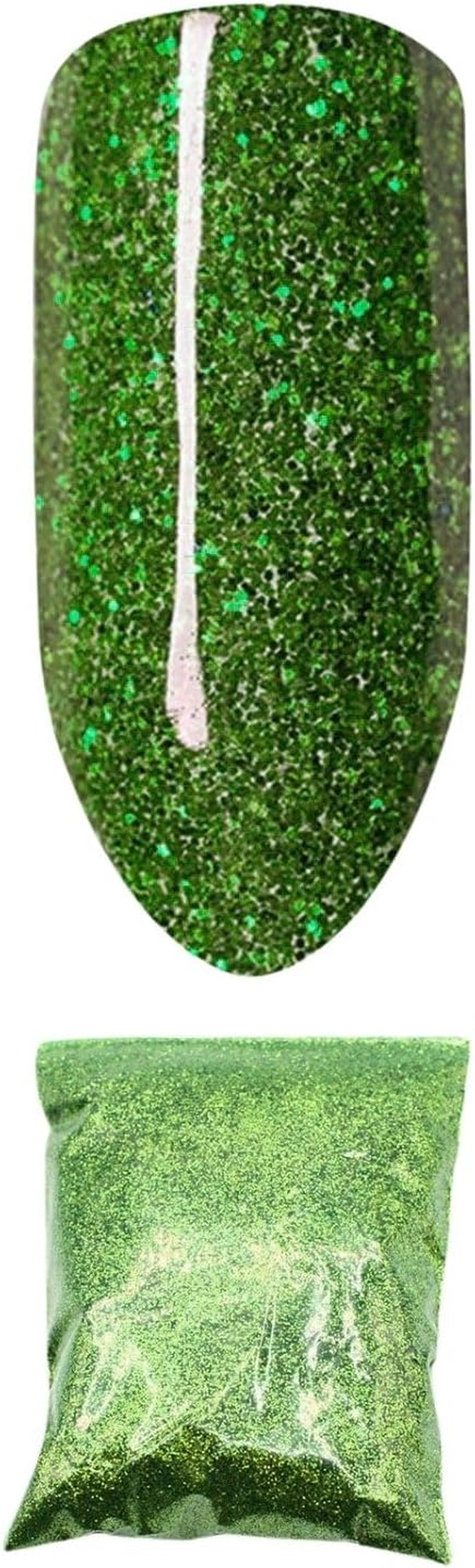 Leona Co 50G Ultra Fine Holographic and Iridescent Glitter, Extra Fine Resin Glitter Powder, Craft Glitter for Resin Tumblers Art Crafts Making, Cosmetic Glitter for Nail Body Eye Face Hair Makeup (Light Green)