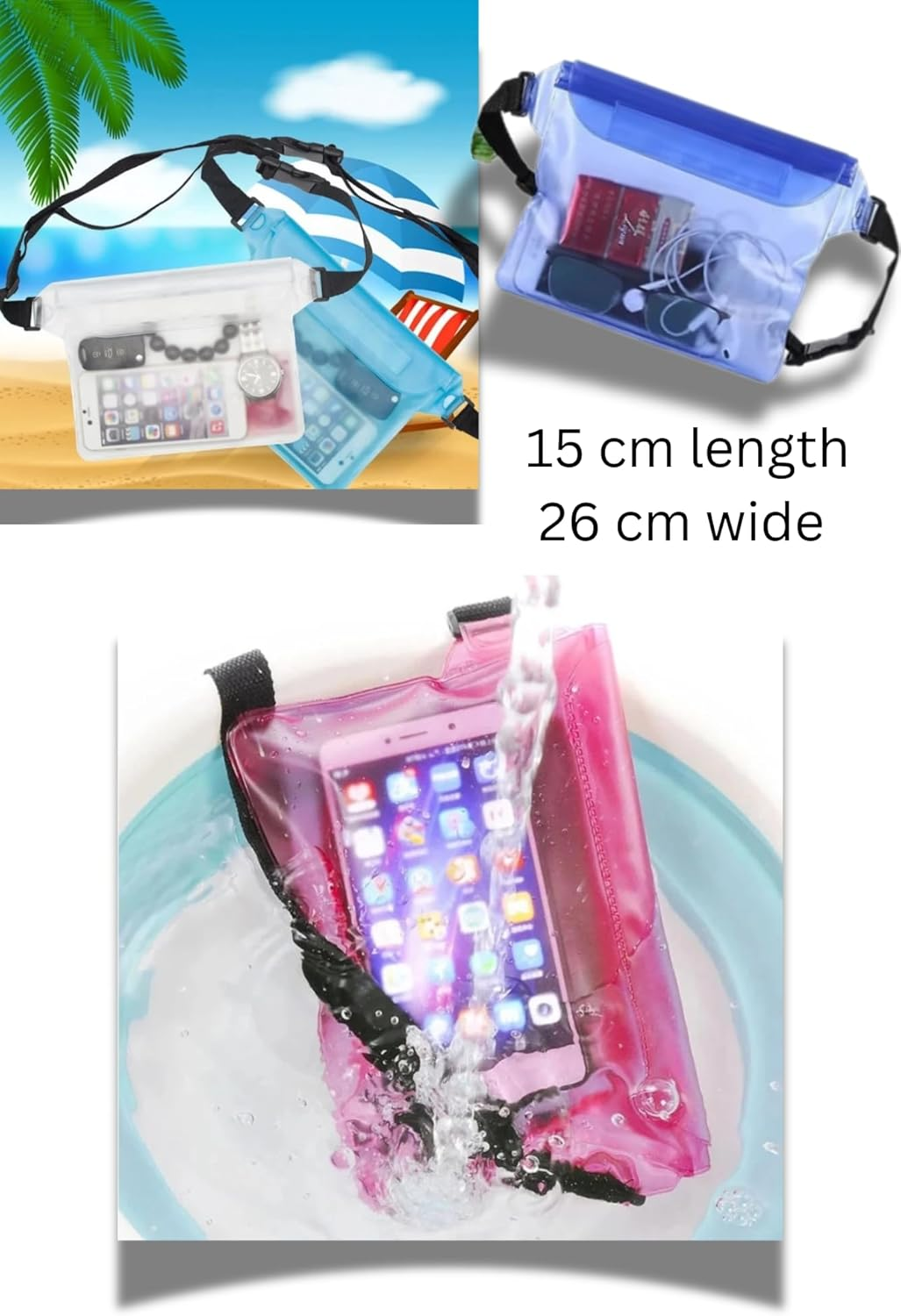 PVC Waterproof Pouch, Variety of Colours, High-Quality Material, Random Colours image number 3
