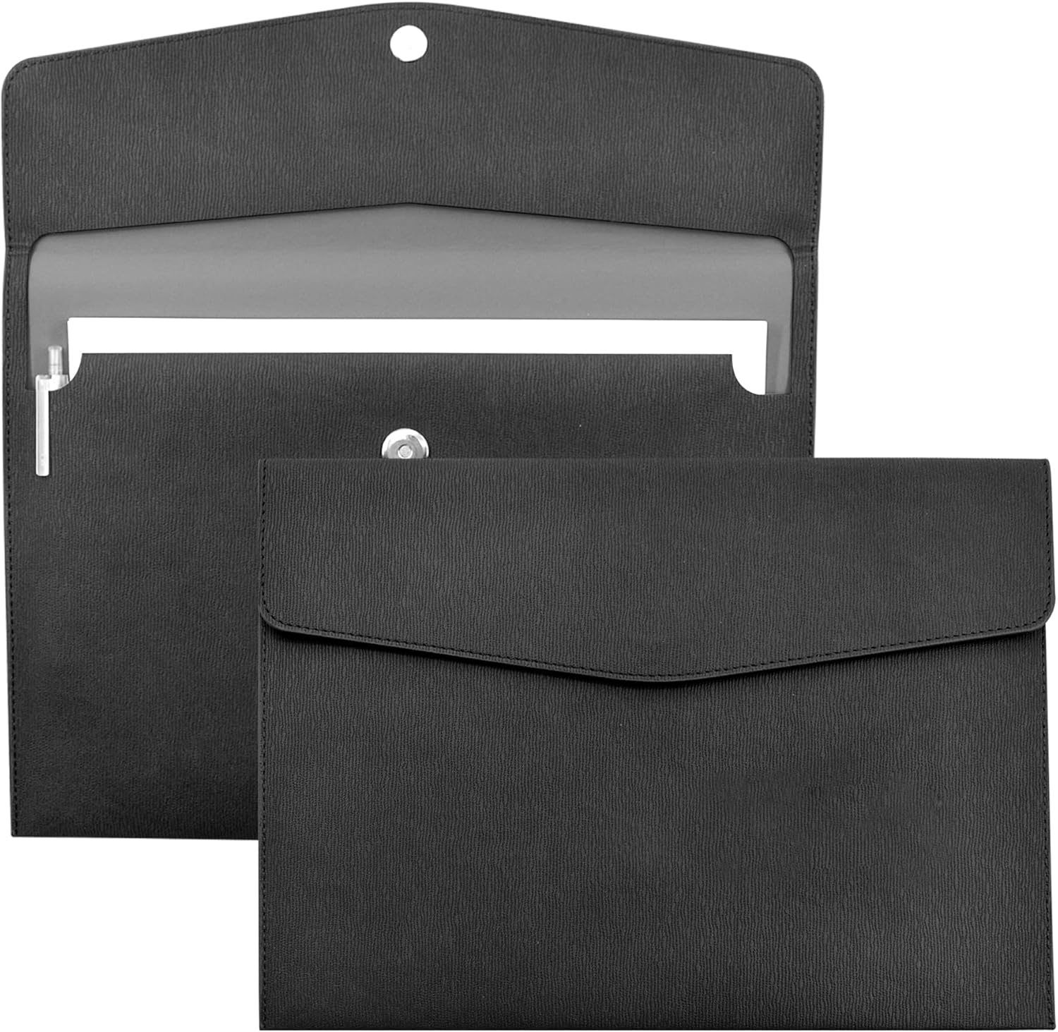 VANRA 1 Piece PU Leather Envelope File Folders A4 Paper Document Filing Envelope Document Organizer Leather Portfolio Folder Holder with Magnetic Closure (Brown)