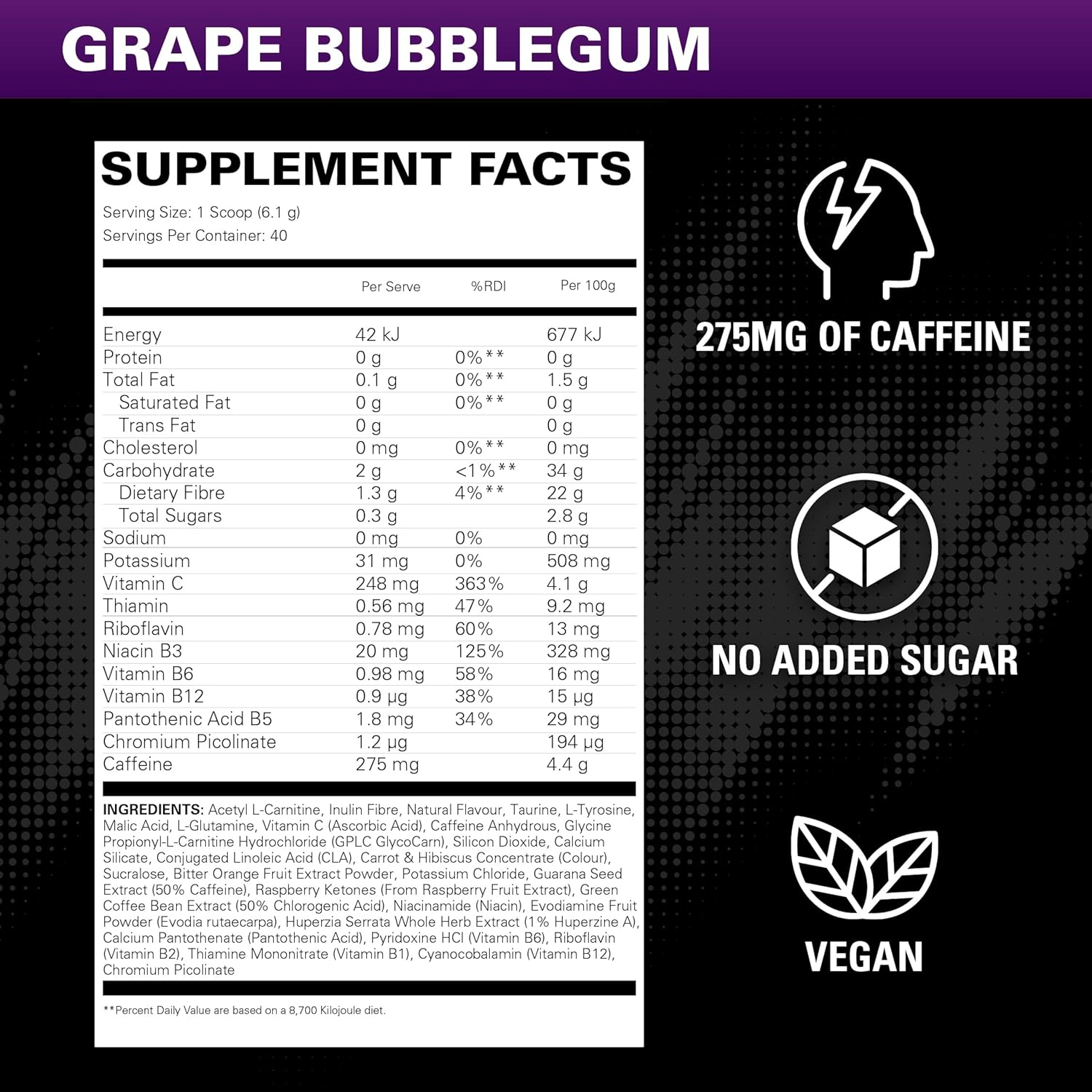 EHP Labs Oxyshred Hardcore Thermogenic Pre Workout Shredding Supplement - Promotes Shredding, Energy Booster, Pre-Workout, Mood Booster - Grape Bubblegum, 40 Servings image number 4