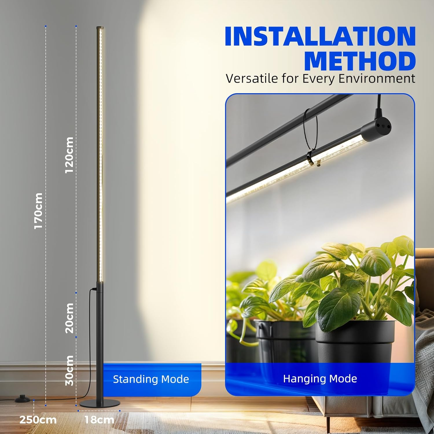 Barrina T10 Pro Standing Plant Light with Timer, 42W, 169 Leds, Full Spectrum Vertical Grow Lights for Indoor Plants, Wide Coverage, 120Cm to 170Cm Height with Foot Switch, Flowering and Tall Plant image number 1