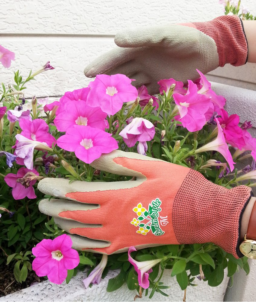 G-Style [Gardening Gloves] Rubber Farm Orange M image number 1