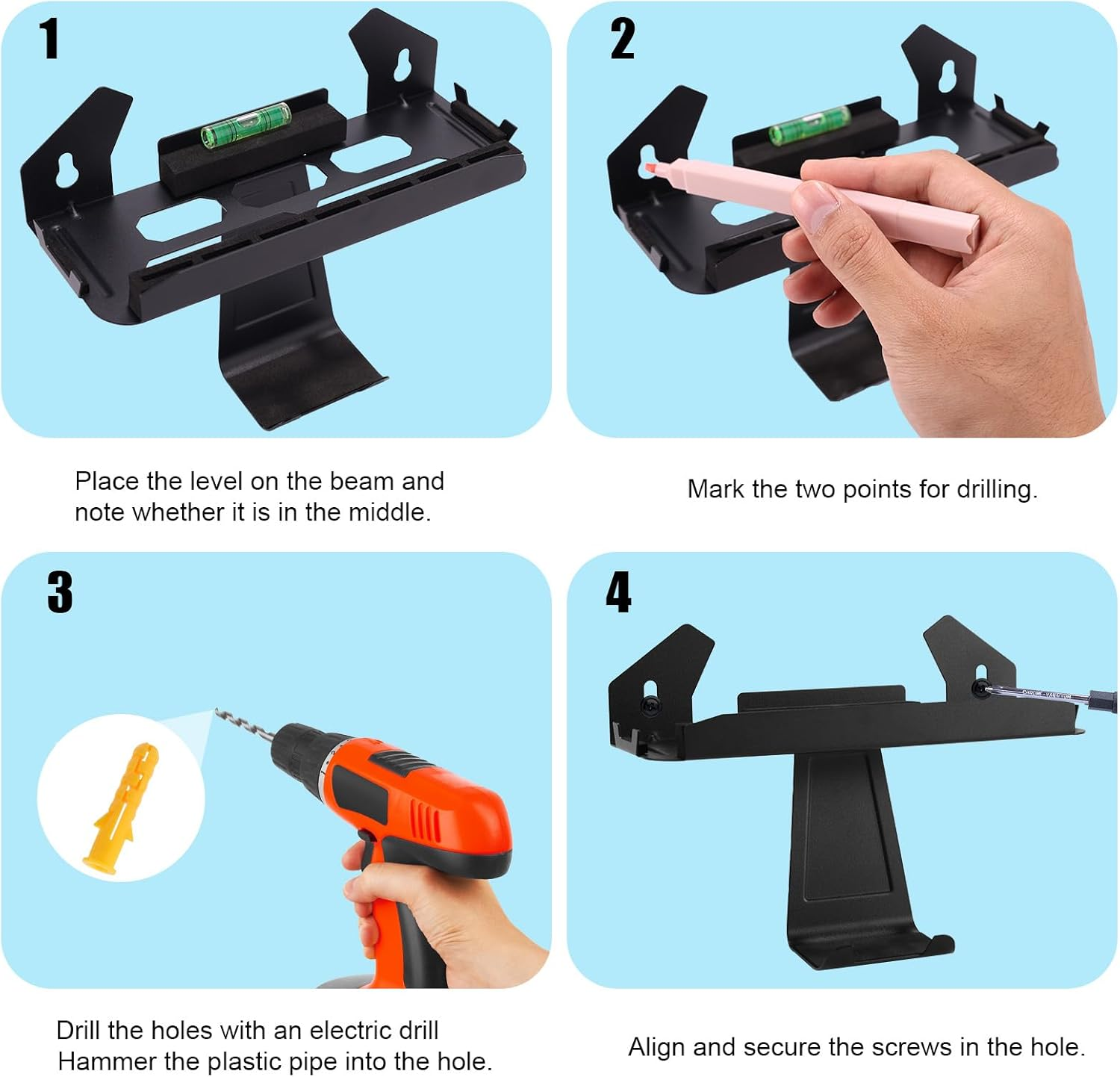 Wall Mount Holder Kit, Metal Storage Shelf Console Controller Organizer Compatible with Switch 2 Wall Mount Kit for Hanging Controller (Black) image number 6