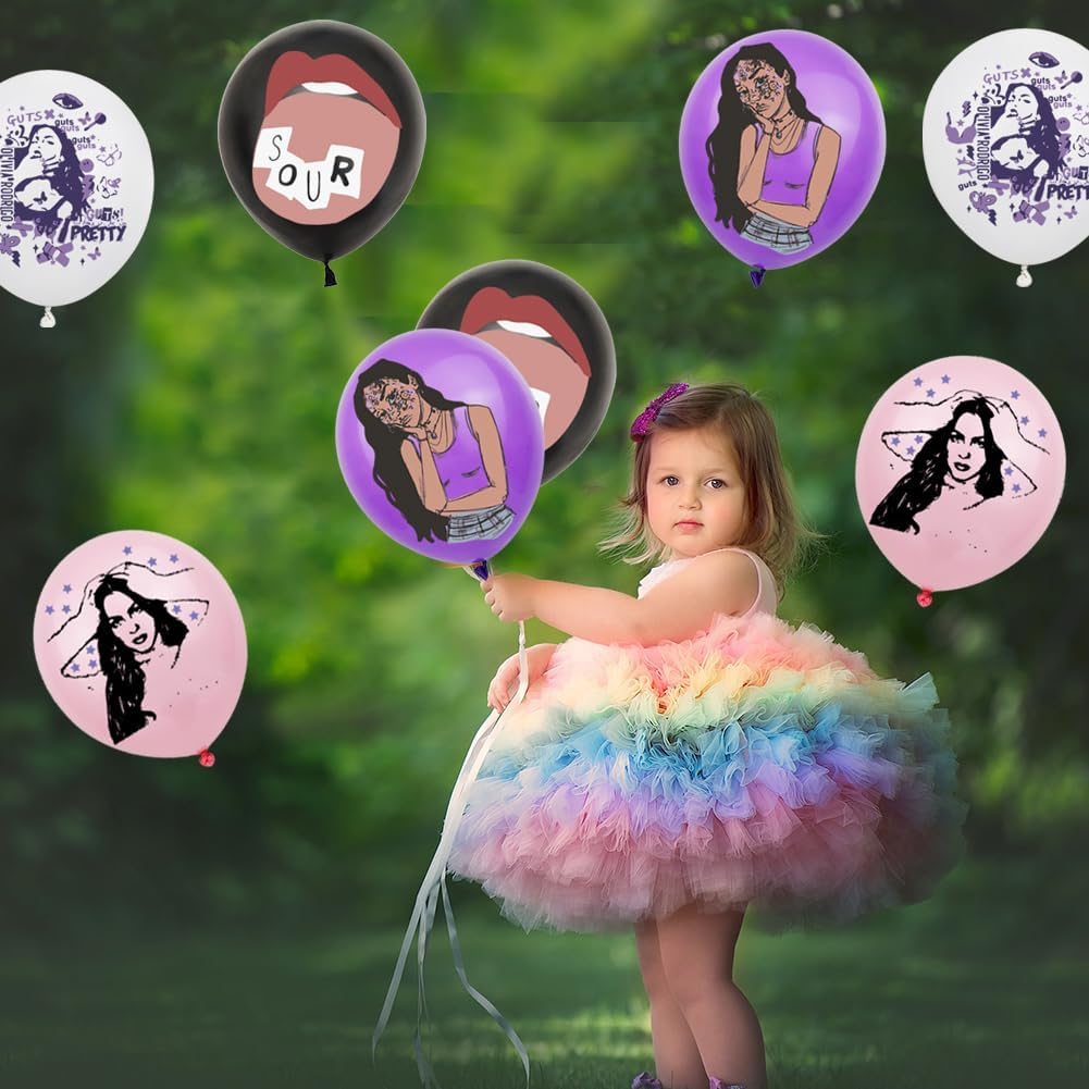 42PCS Olivia Party Balloons Decorations Set,Olivia Singer Birthday Party Supplies,King Banner,Kids Animals Party Decorations Olivia Theme Cake Toppers for Baby Shower, Kids Birthday Party image number 6