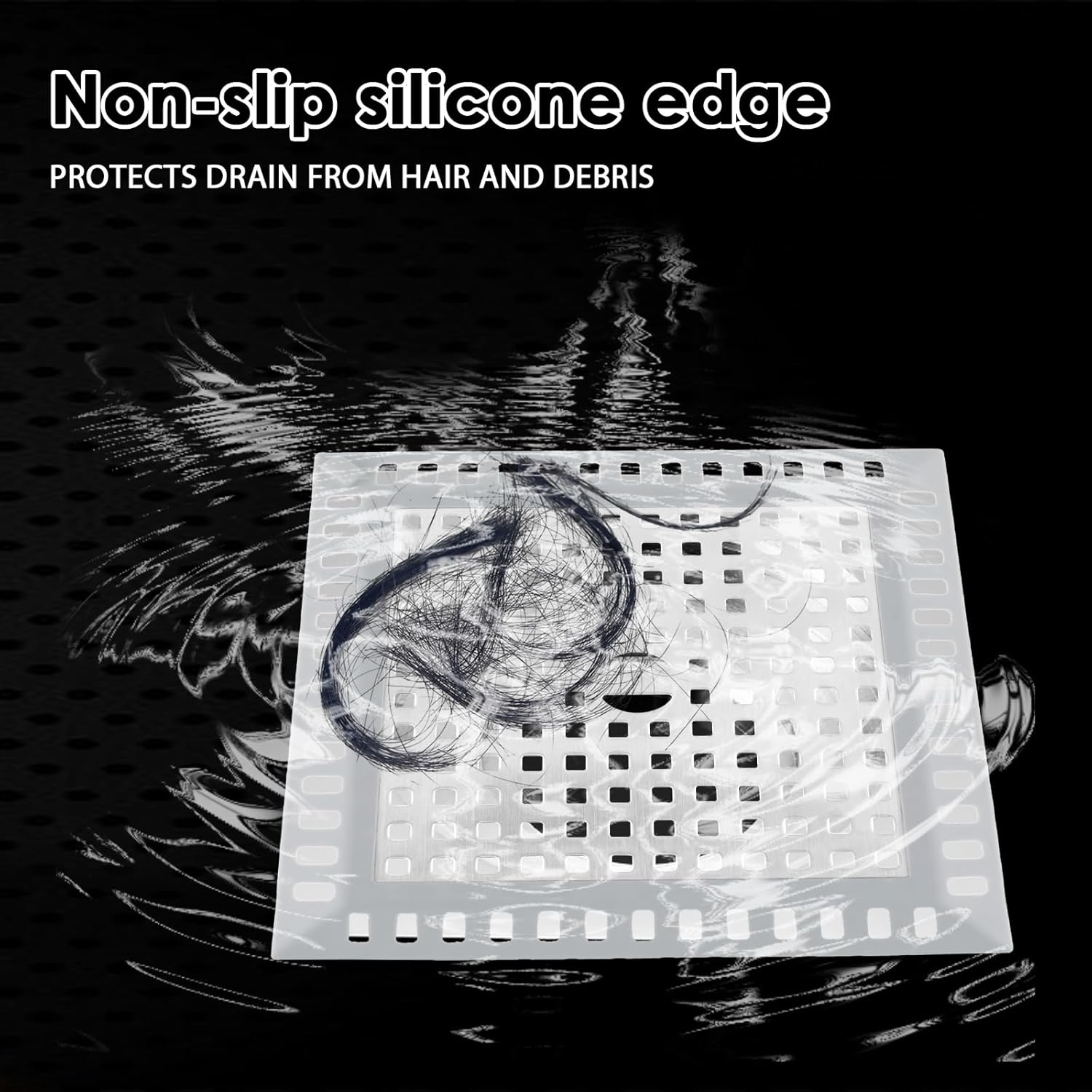 2 Pcs Shower Drain Strainer Hair Catcher 4.8Inch Stainless Metal Silicone Strainer Filter Cover Protector Bathtub Stopper for Bathroom Kitchen Floor Drain image number 6