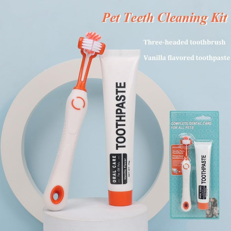 Pet Dental Care Kit - Dog & Cat Oral Care Kit for Teeth Cleaning and Fresh Breath,Toothbrush & Toothpaste Set image number 5