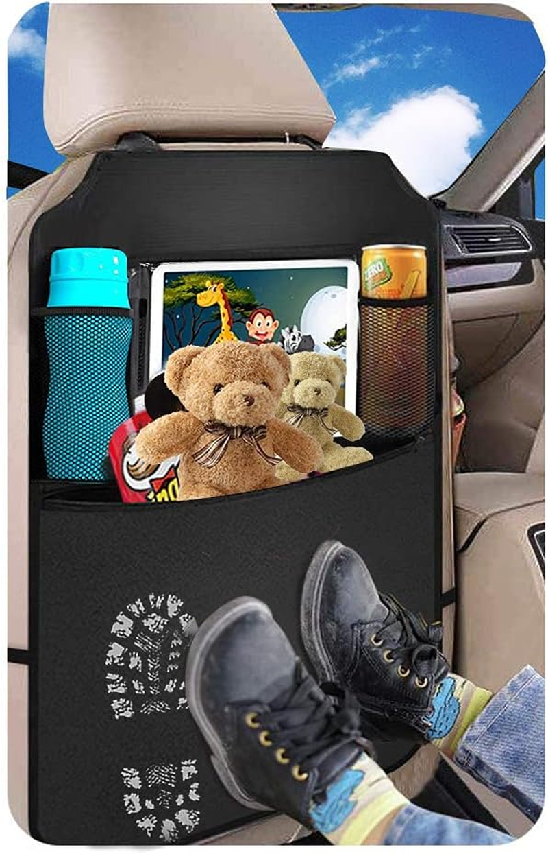 Premium Backseat Organizer for Kids 2 Pack, Waterproof and Stain Resistant Kick Mats Back Seat Protector, Durable Backseat Car Organizer with Tablet Holder+Storage Pockets image number 4