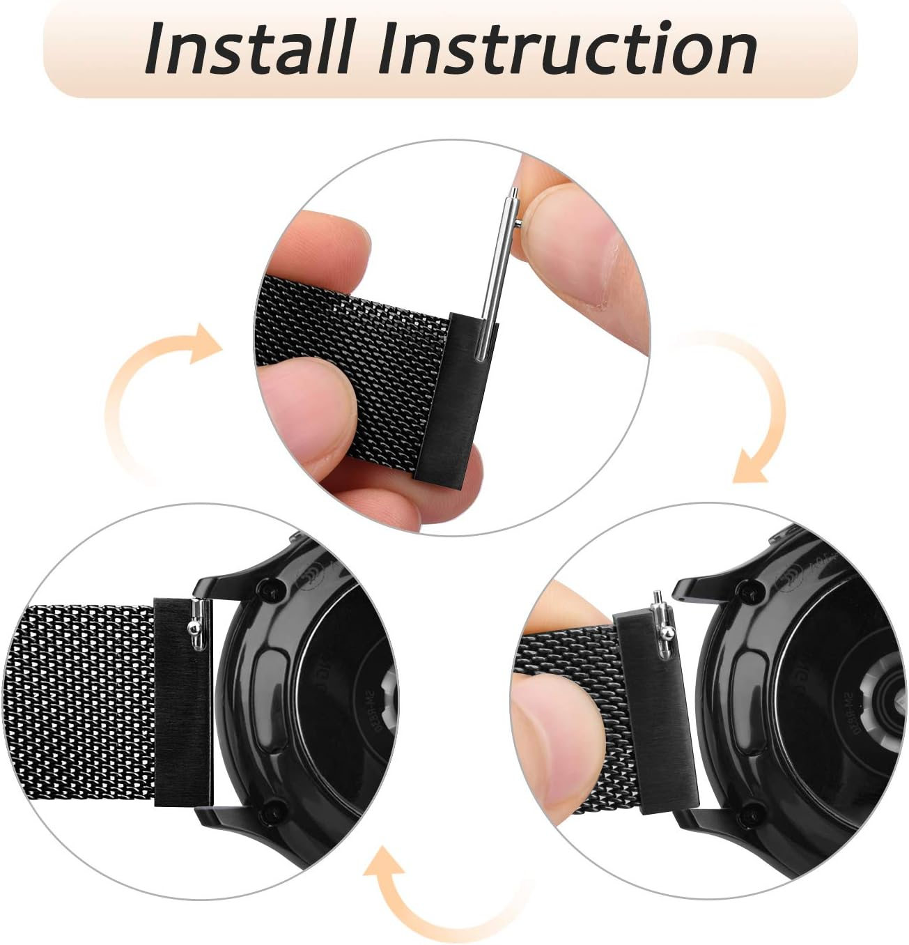 22Mm Bands Compatible with Samsung Galaxy Watch 3 45Mm / Galaxy Watch 46Mm / Gear S3 Frontier Classic Band, 22Mm Width Stainless Steel Mesh Loop Replacement Wristband Strap image number 4