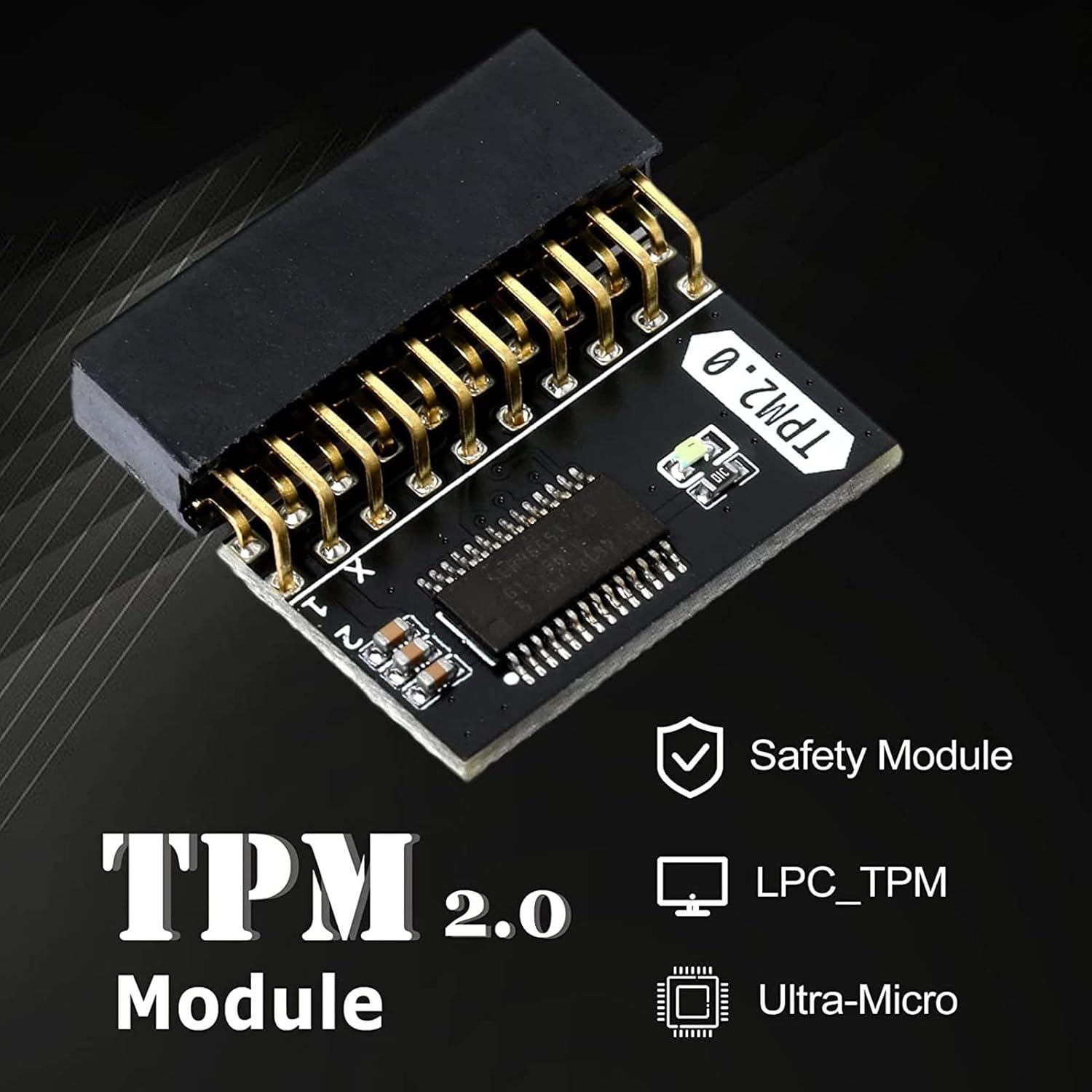 TPM 2.0 Encryption Security Module, Standalone Crypto Processor 20-1 Pin Replacement, for Motherboards image number 1
