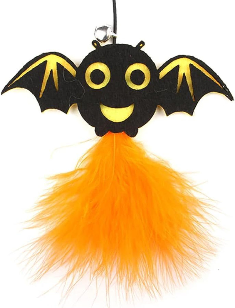 ARFUKA Cat Accessories Interactive Cat Toy Feather Cat Toy Cat Stick Cat Wand Toy Feather with Bells Halloween Elemente Retractable Cat Teaser Toy for Kitty Kitten Scratching Exercise Indoor Pack of 3 image number 6