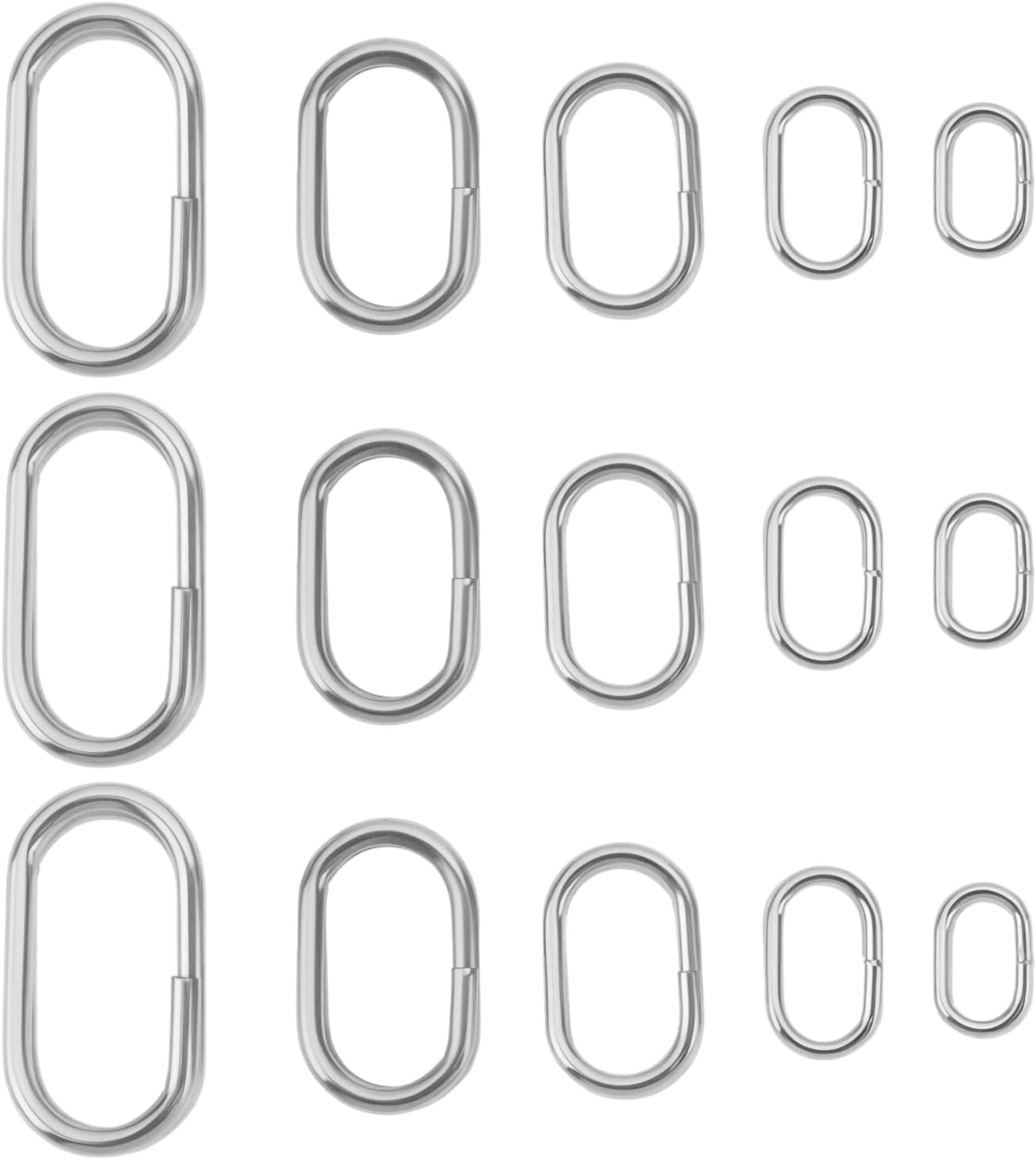 Create Idea 150PCS Oval Stainless Steel Split Rings Fishing Tackle Connection Ring 5 Sizes for Sea or Coarse Fishing Surfcasting Rigs Connector image number 2