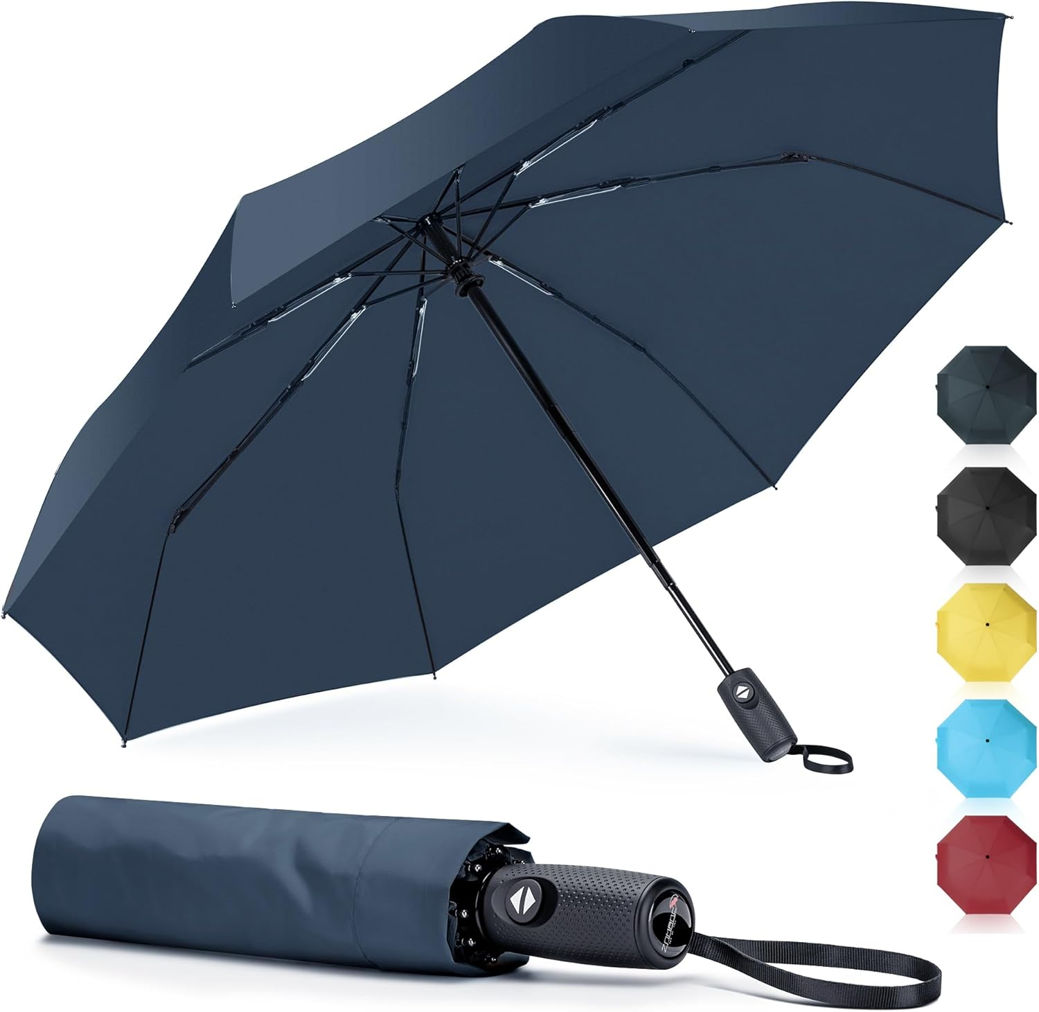 ZOMAKE Travel Folding Umbrella - Windproof Umbrellas Automatic Open and Close, Lightweight and Portable Campact Umbrella for Rain and Sun
