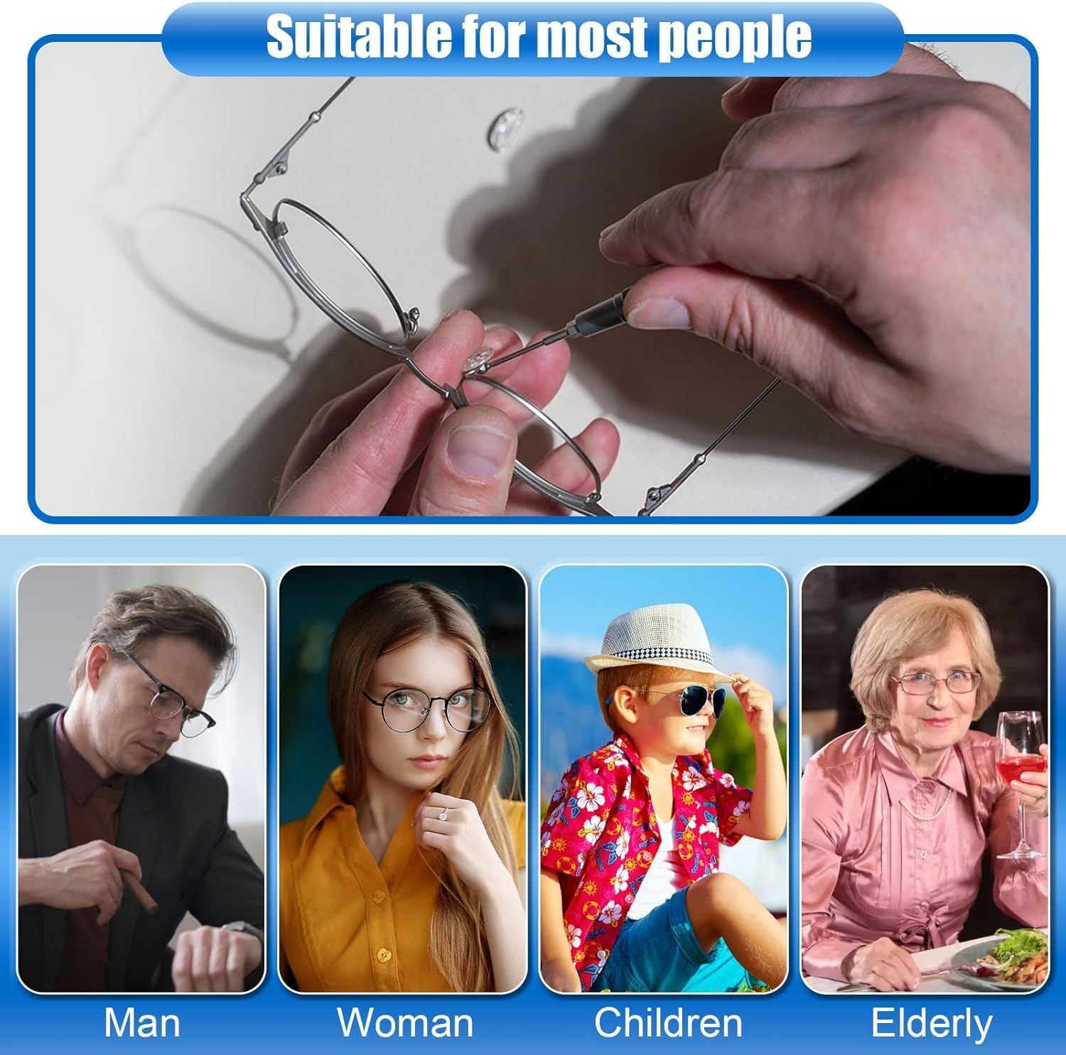 Eyeglass Nose Pads, 10 Pairs anti Slip Glasses Nose Pads, Soft Silicone Air Chamber Nose Pads for Replace Nose Pads and Repair Glasses (15Mm) image number 2