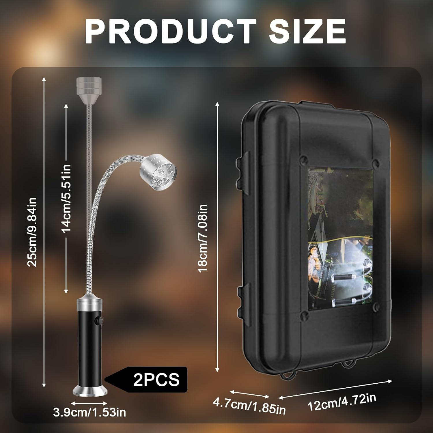 Magnetic Barbecue Grill Light - 2 Pack LED BBQ Light, 360&deg; Flexible Gooseneck, Ultra-Bright, Weather Resistant, Adjustable for Gas/Charcoal/Electric Grills image number 4