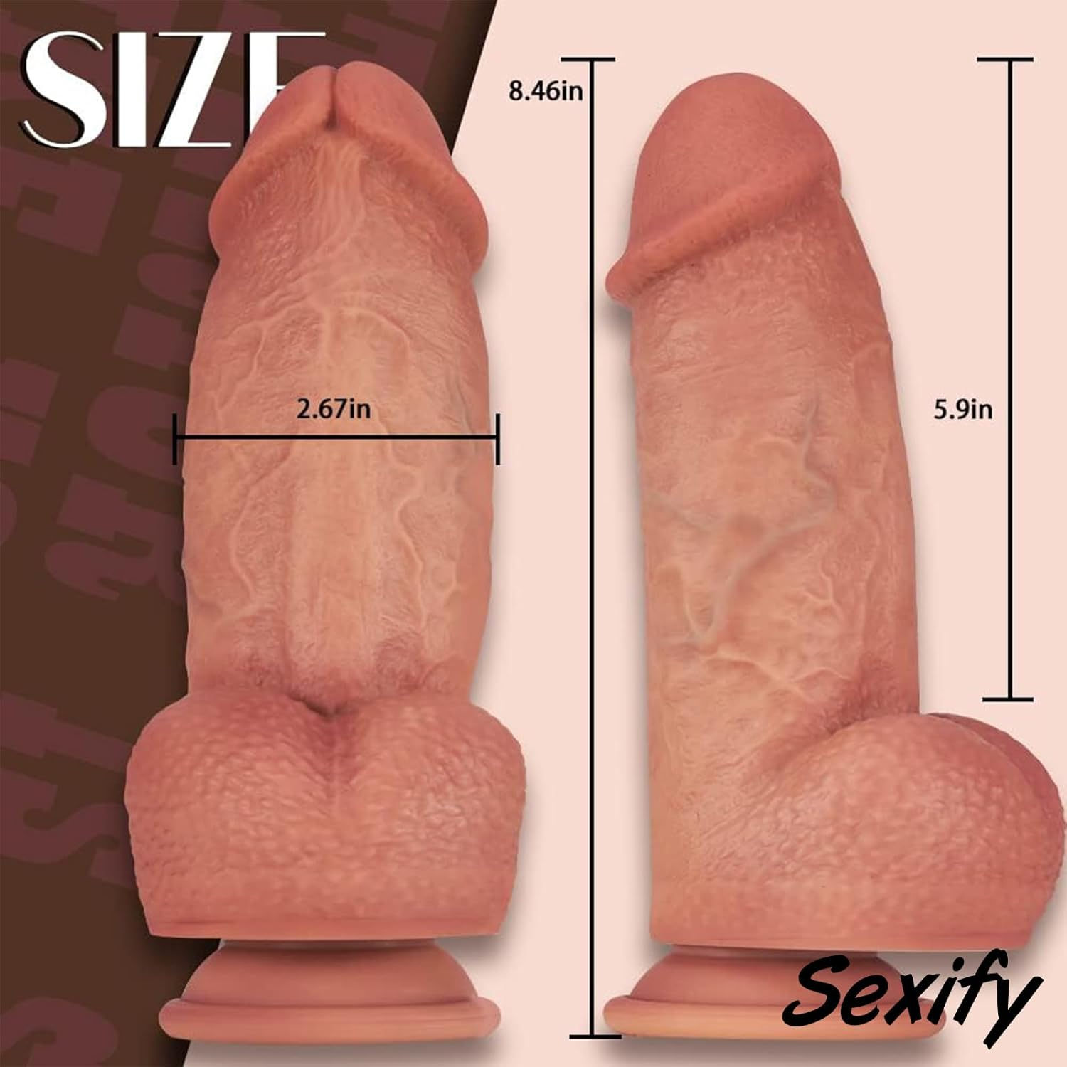8.4&rdquo; Extra Large Huge Thick Dildo, Realistic Silicone Thick Dildos with Strong Suction Cup for Hands-Free and Play, G-Spot Giant Chubby Dildo XL Monster Sex Toys for Women and Men Sex Toy