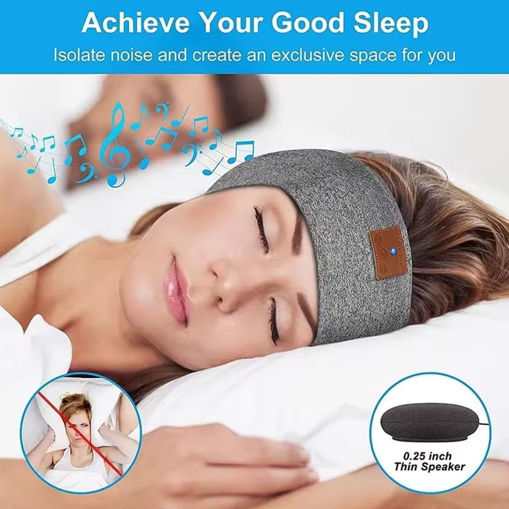 Headphones Bluetooth-Compatible Sports Bandana Boho Headband Headphones HD Thin Yoga Calling Sleepers for Side Speakers Music image number 5