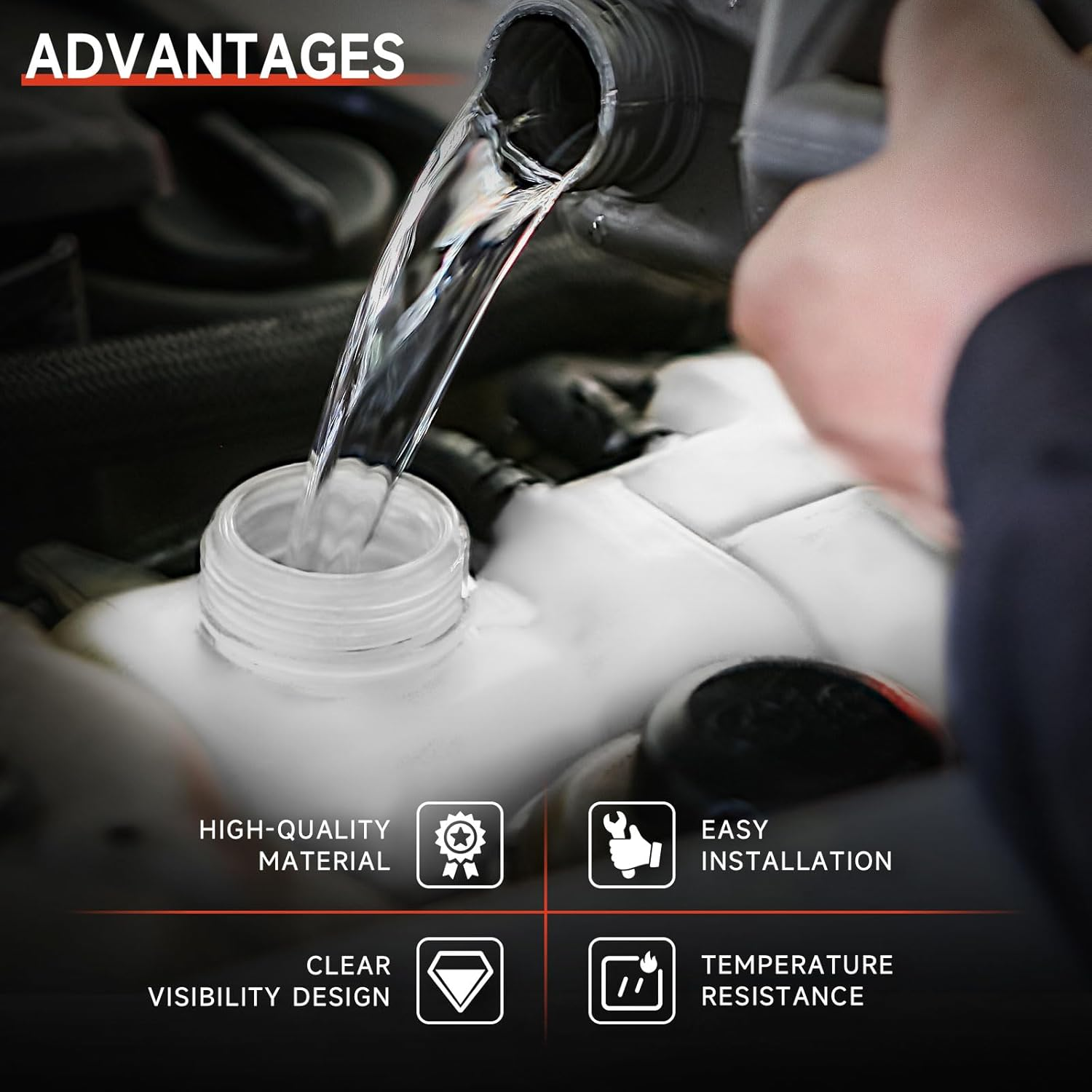 Areyourshop Coolant Overflow Reservoir for Ma-Zda BT-50 2011-2015, for Fo-Rd Ranger PX - Durable, Transparent/Black Plastic with Easy Installation & Leak Prevention, Part No. UK0115350 image number 1