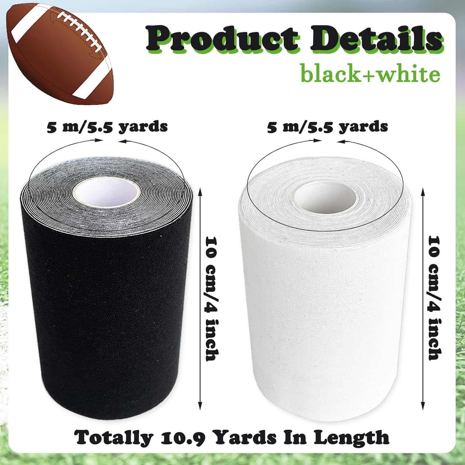 2 Rolls Turf Tape Football, Extra Wide Waterproof Turf Tape for Arms Football Ultra Sticky Athletic Sports Tape Wrap for Exercises Gymnastics to Prevent Turf Burn image number 3