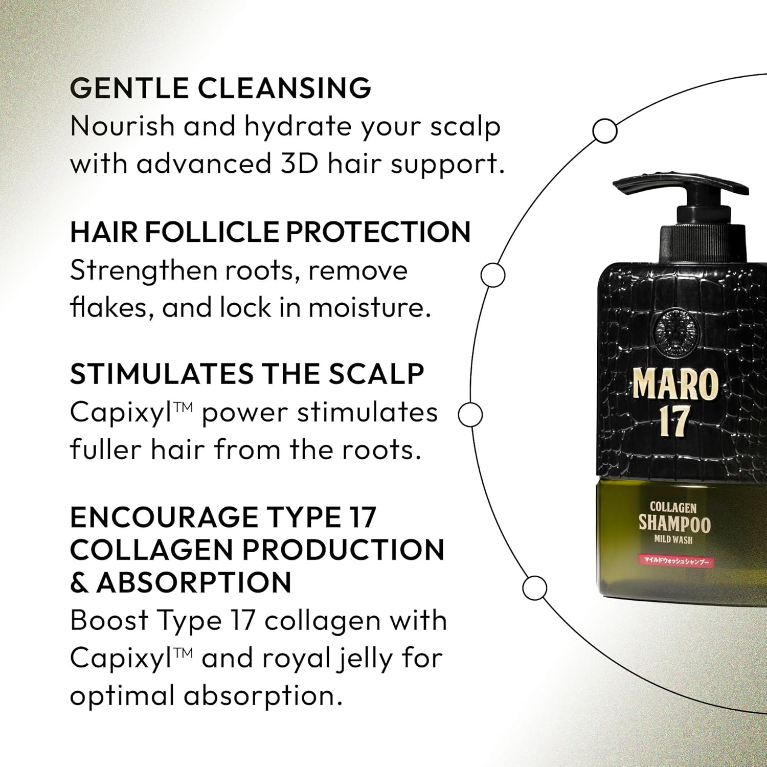 MARO 17 Men'S Mild Wash Shampoo for Sensitive Skin, Non-Silicone, Amino Acid, 11.8 Fl Oz (350 Ml), Main Unit image number 1