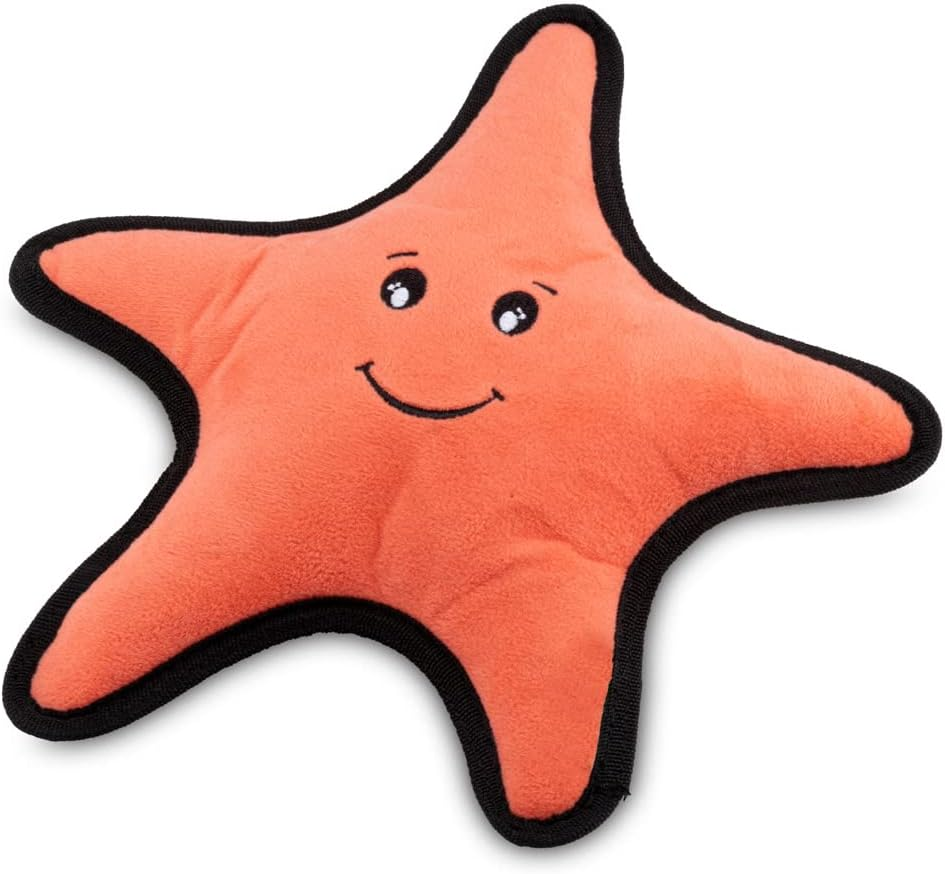 Beco Post Consumer Recycled Plastic Rough and Tough Starfish Dog and Cat Toy Orange Large image number 2