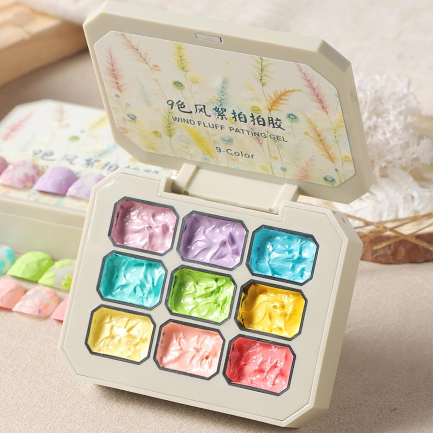 Patting Gel Polish,9 Colors Gradient Gel Nail | Rainbow Solid Beauty Care Sponge Pat Manicure Art for Women Girl Home image number 5