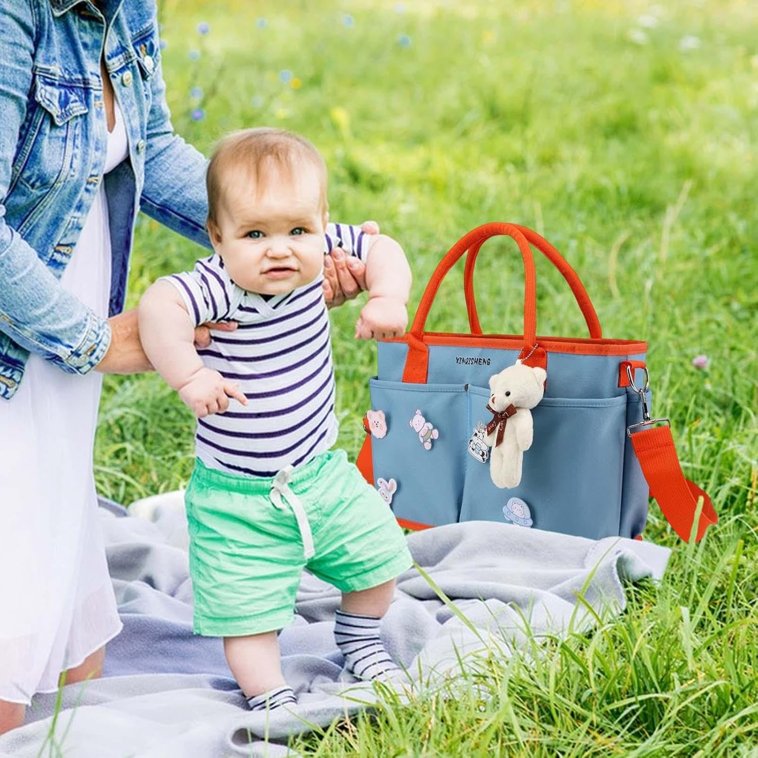 G&eacute;n&eacute;rique Satchel Bags for Women, Waterproof Purses with Large Capacity, Multi Purpose Travel Tote Diaper Bag, Large Opening Nursery Storage with Dry Wet Separation for Moms and Busy Parents, Blue, Se image number 5